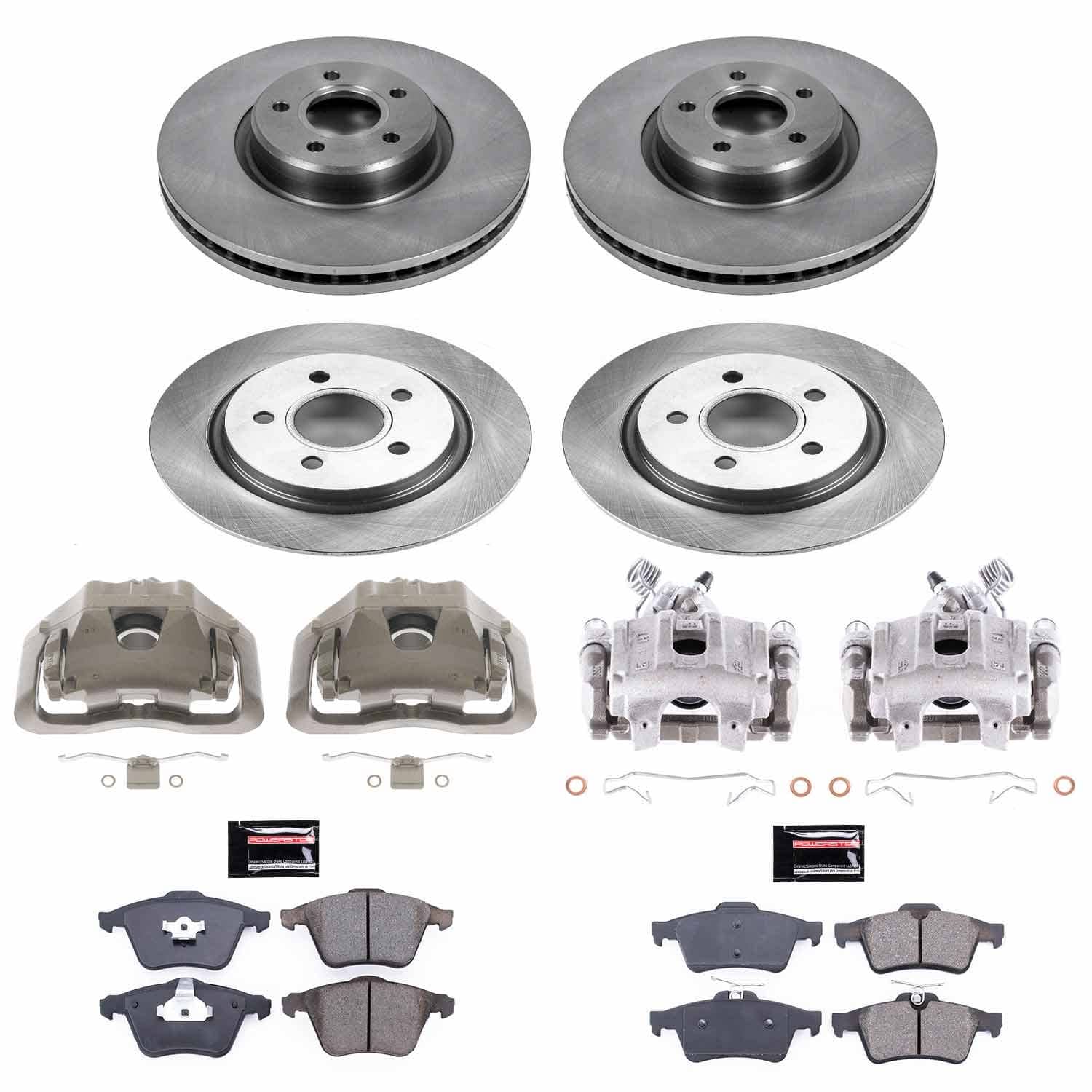 Power Stop - KCOE5469 - Front and Rear - Disc Brake Pad/Caliper and Rotor Kit