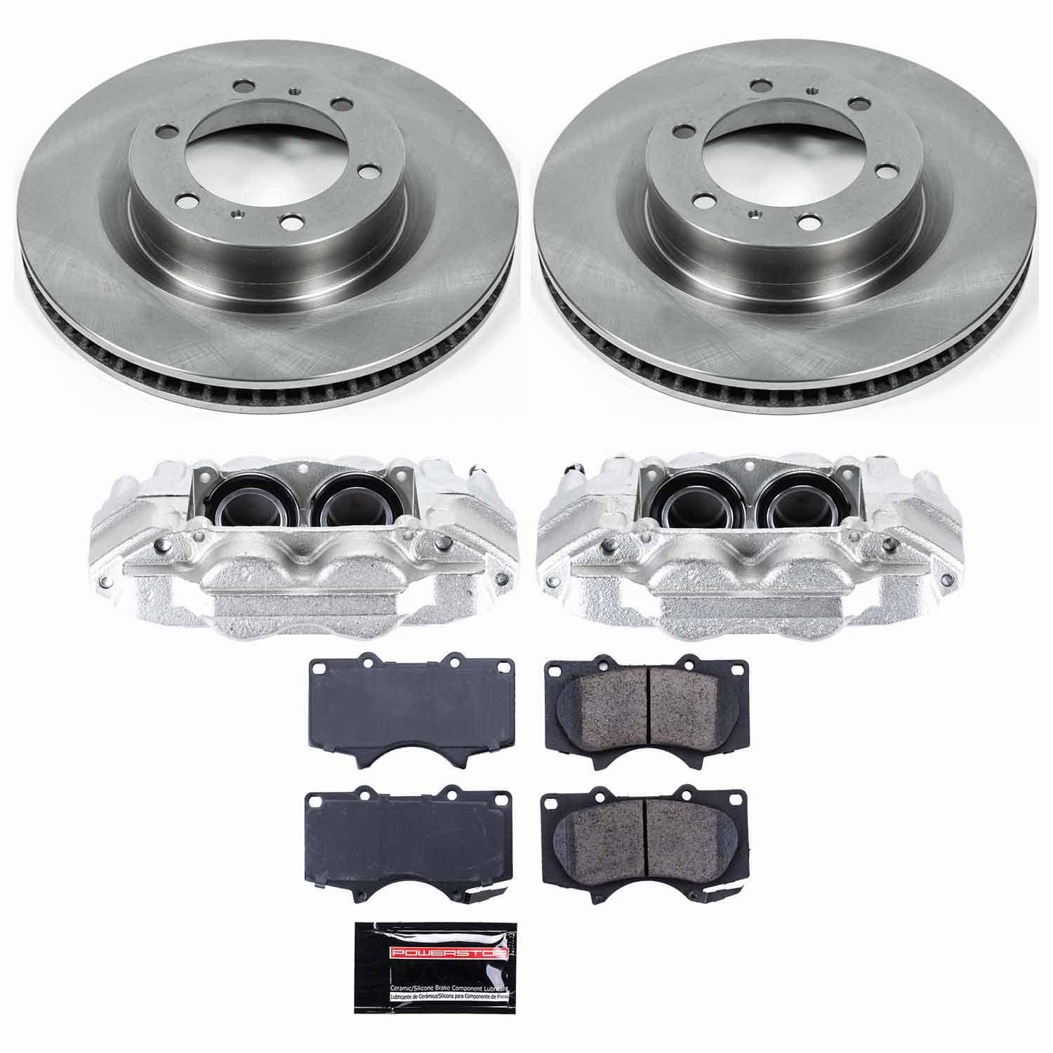 Power Stop - KCOE5873 - Front - Disc Brake Pad/Caliper and Rotor Kit