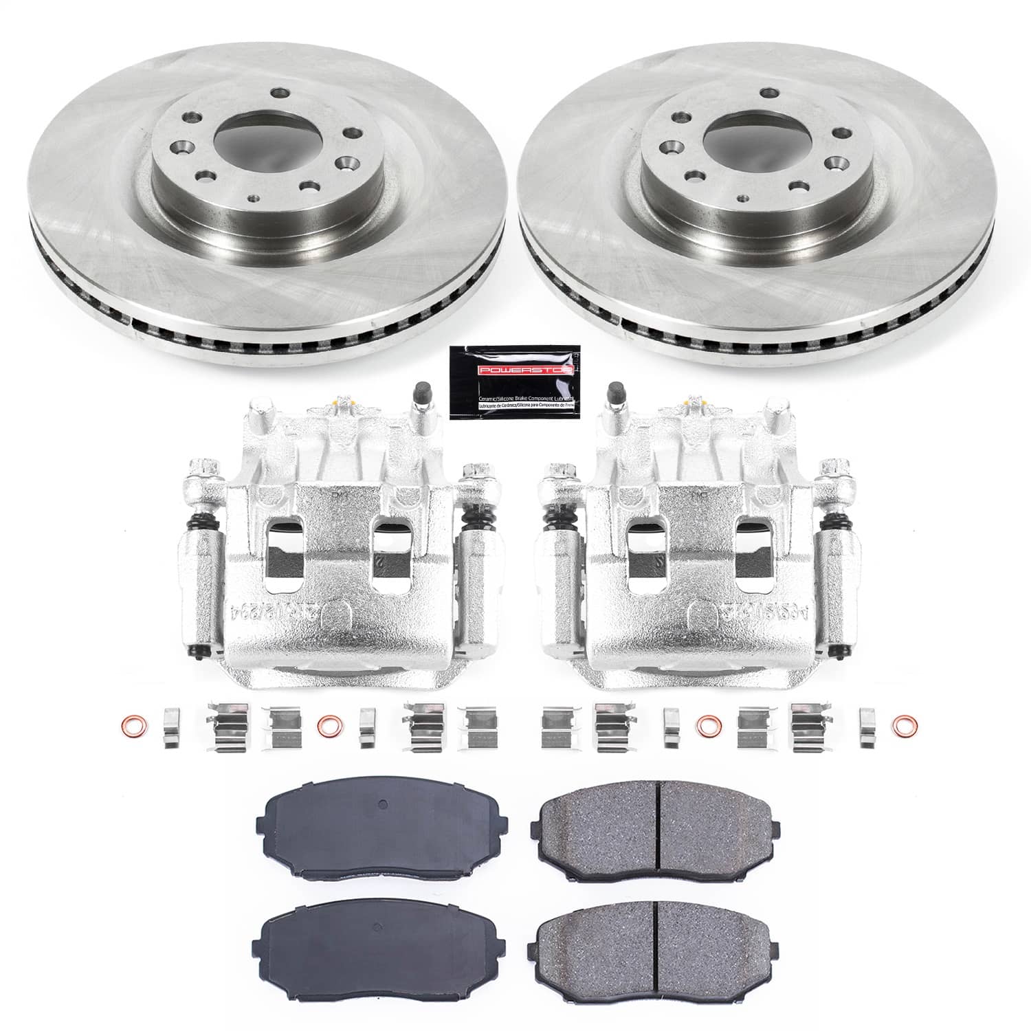 Power Stop - KCOE5878A - Front - Disc Brake Pad/Caliper and Rotor Kit