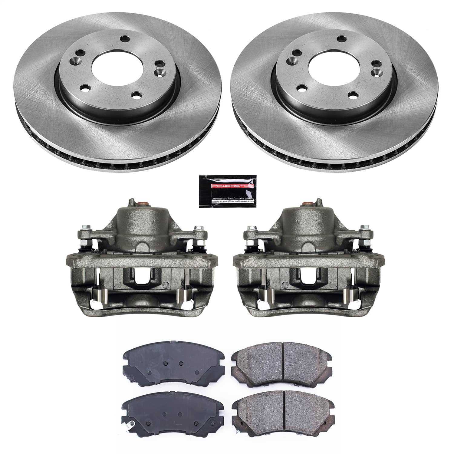 Power Stop - KCOE5913 - Front - Disc Brake Pad/Caliper and Rotor Kit