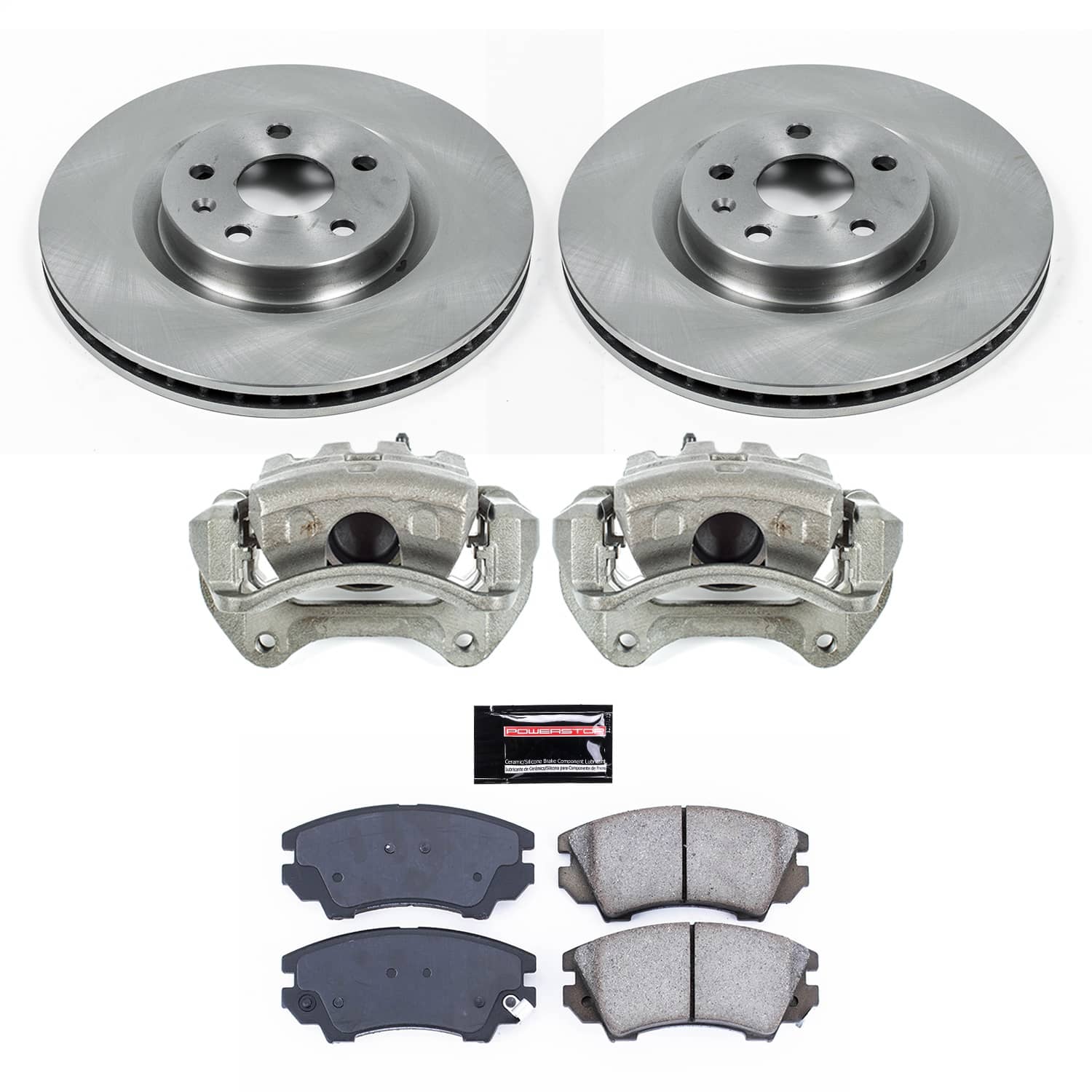 Power Stop - KCOE5948 - Front - Disc Brake Pad/Caliper and Rotor Kit