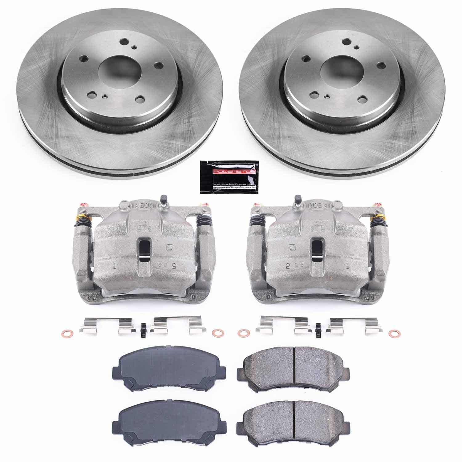 Power Stop - KCOE6102 - Front - Disc Brake Pad/Caliper and Rotor Kit