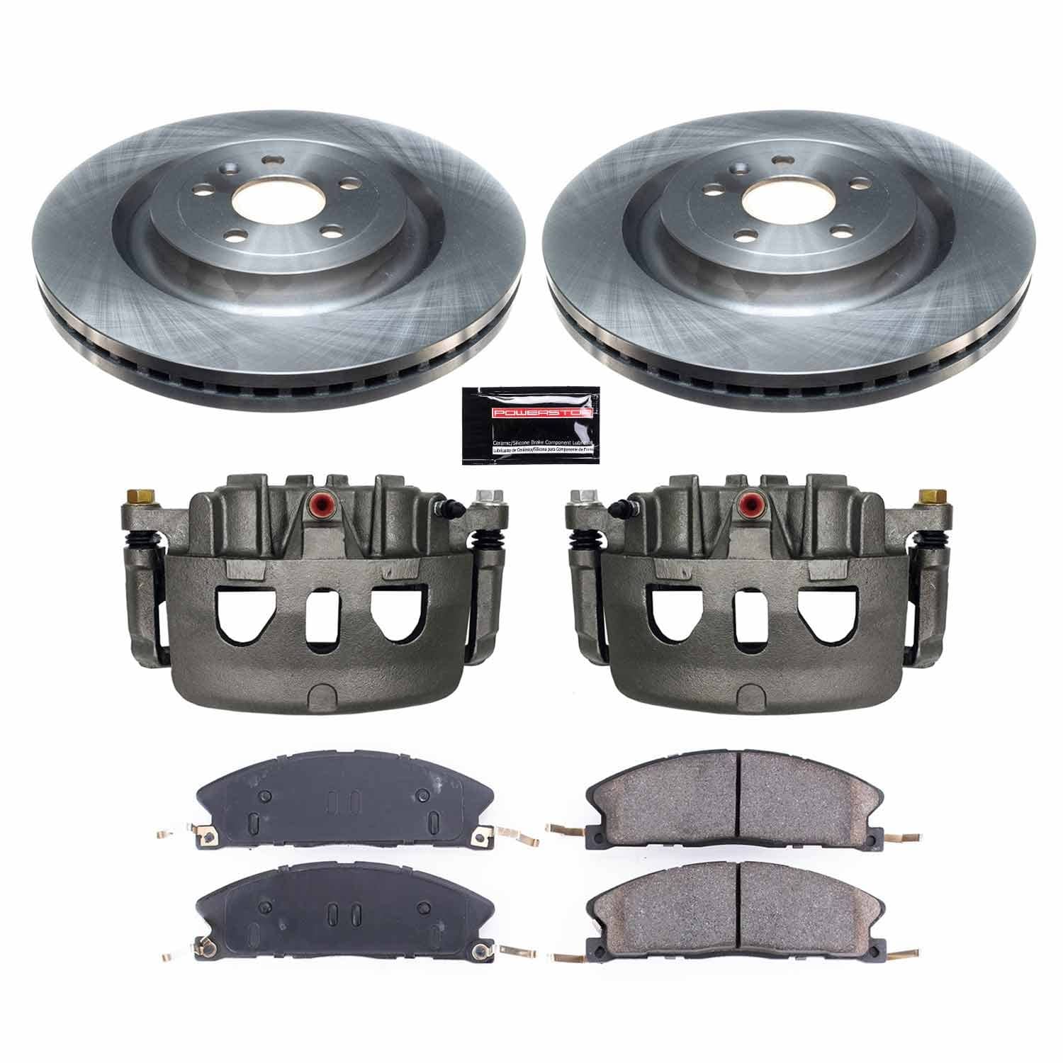 Power Stop - KCOE6374 - Front - Disc Brake Pad/Caliper and Rotor Kit