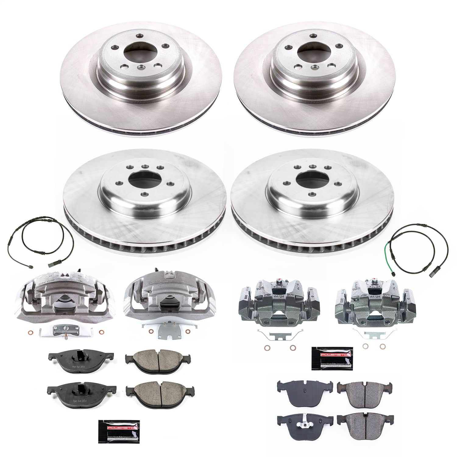 Power Stop - KCOE6415 - Front and Rear - Disc Brake Pad/Caliper and Rotor Kit