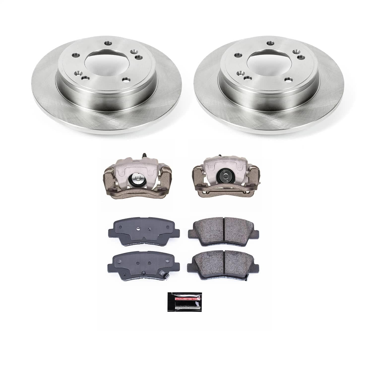 Power Stop - KCOE6502A - Rear - Disc Brake Pad/Caliper and Rotor Kit