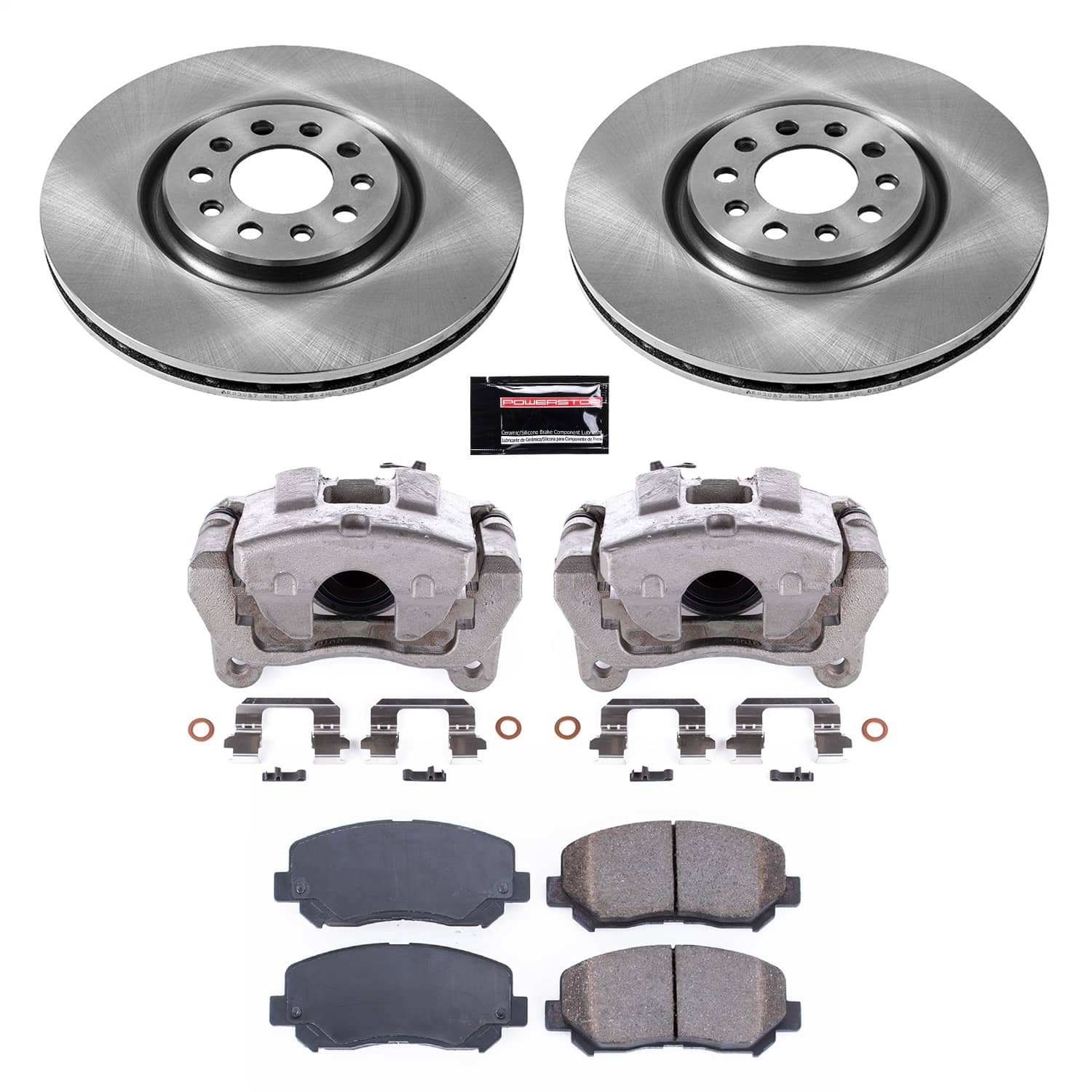 Power Stop - KCOE6538 - Front - Disc Brake Pad/Caliper and Rotor Kit
