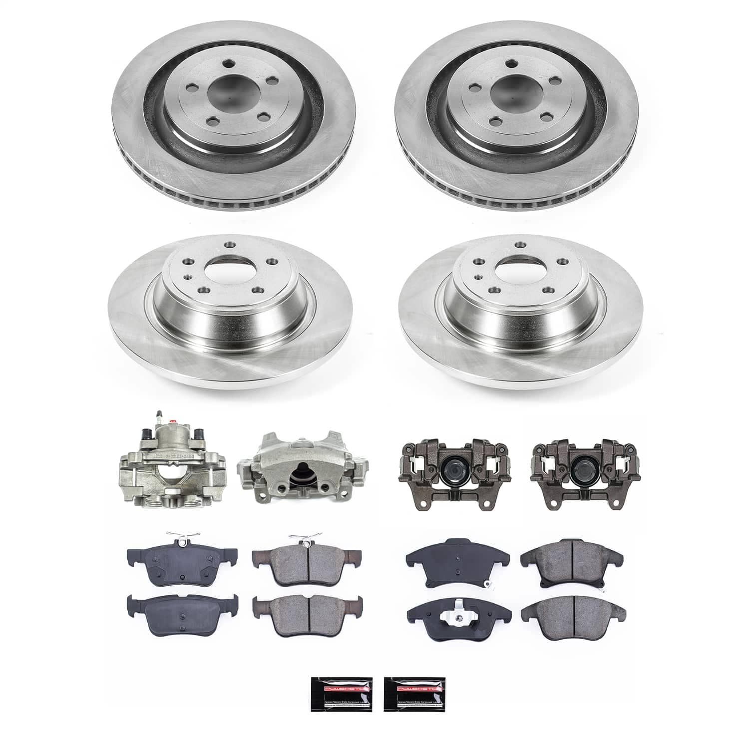 Power Stop - KCOE6556B - Front and Rear - Disc Brake Pad/Caliper and Rotor Kit