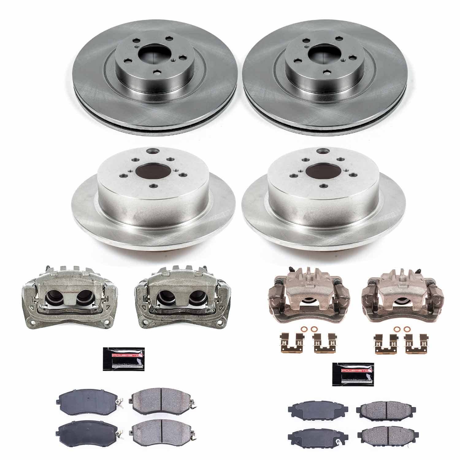 Power Stop - KCOE6762 - Front and Rear - Disc Brake Pad/Caliper and Rotor Kit