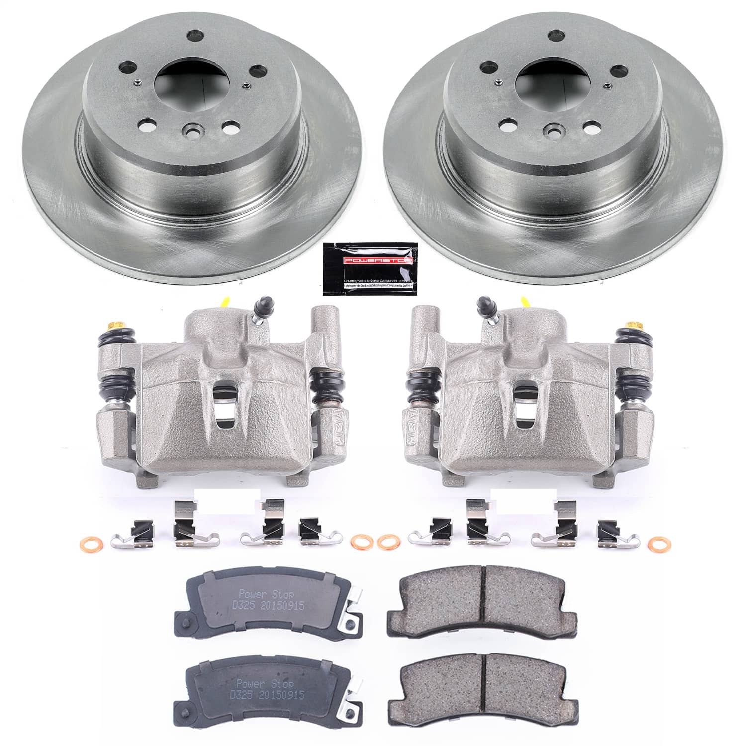 Power Stop - KCOE6784 - Rear - Disc Brake Pad/Caliper and Rotor Kit