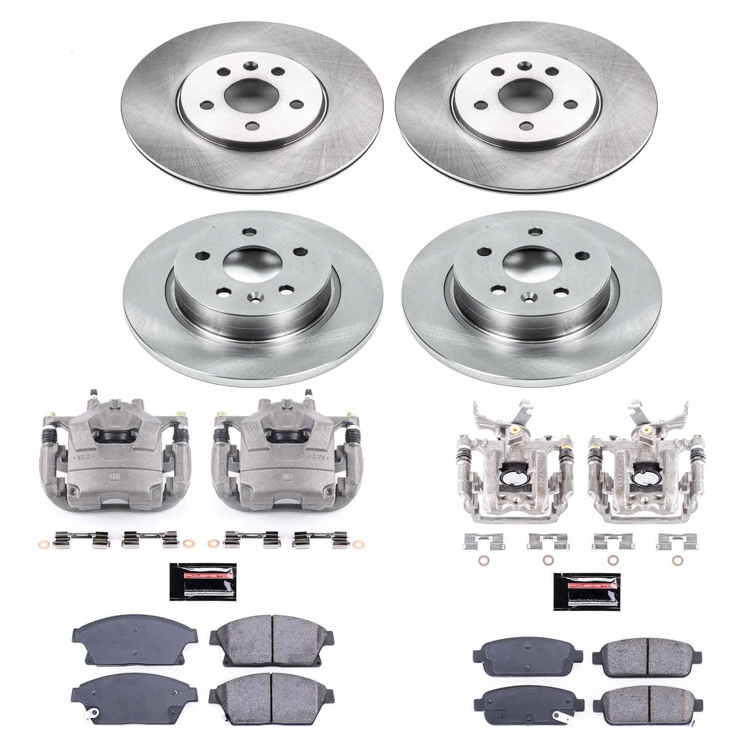Power Stop - KCOE6792 - Front and Rear - Disc Brake Pad/Caliper and Rotor Kit