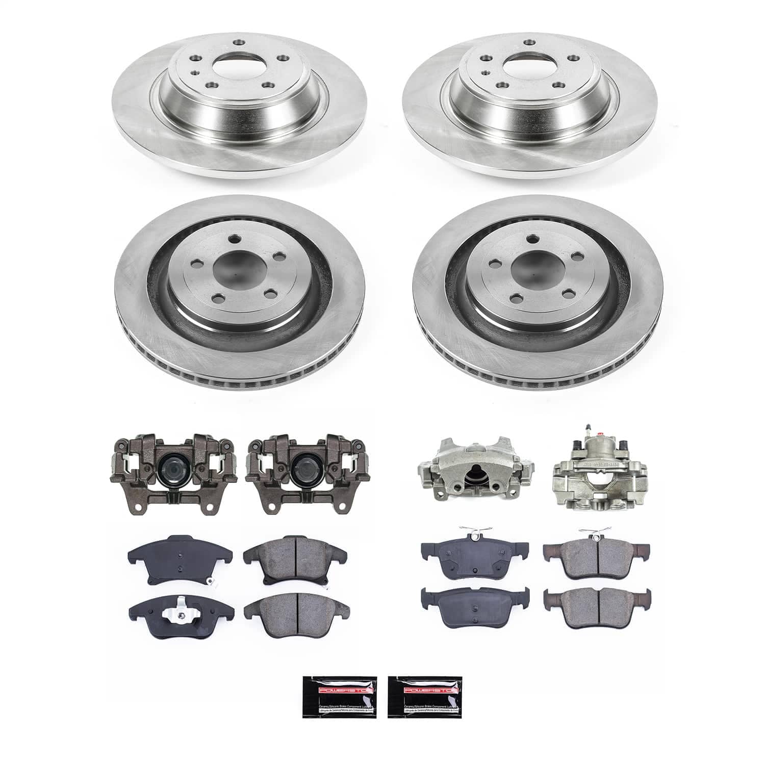 Power Stop - KCOE6817B - Rear - Disc Brake Pad/Caliper and Rotor Kit