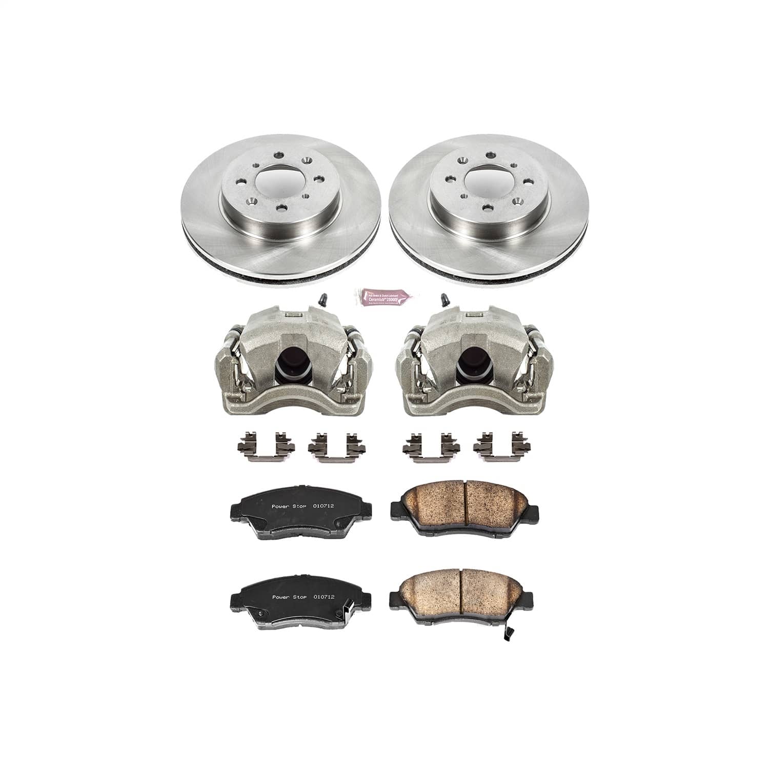 Power Stop - KCOE694 - Front - Disc Brake Pad/Caliper and Rotor Kit
