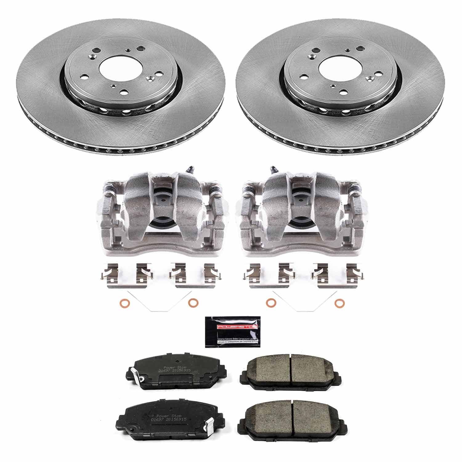 Power Stop - KCOE6940 - Front - Disc Brake Pad/Caliper and Rotor Kit