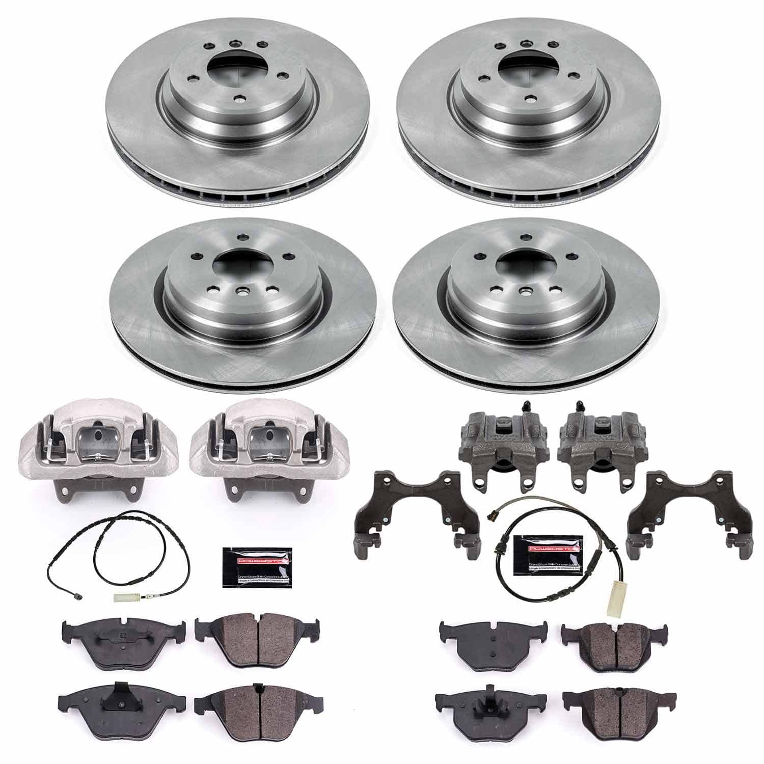 Power Stop - KCOE7021 - Front and Rear - Disc Brake Pad/Caliper and Rotor Kit