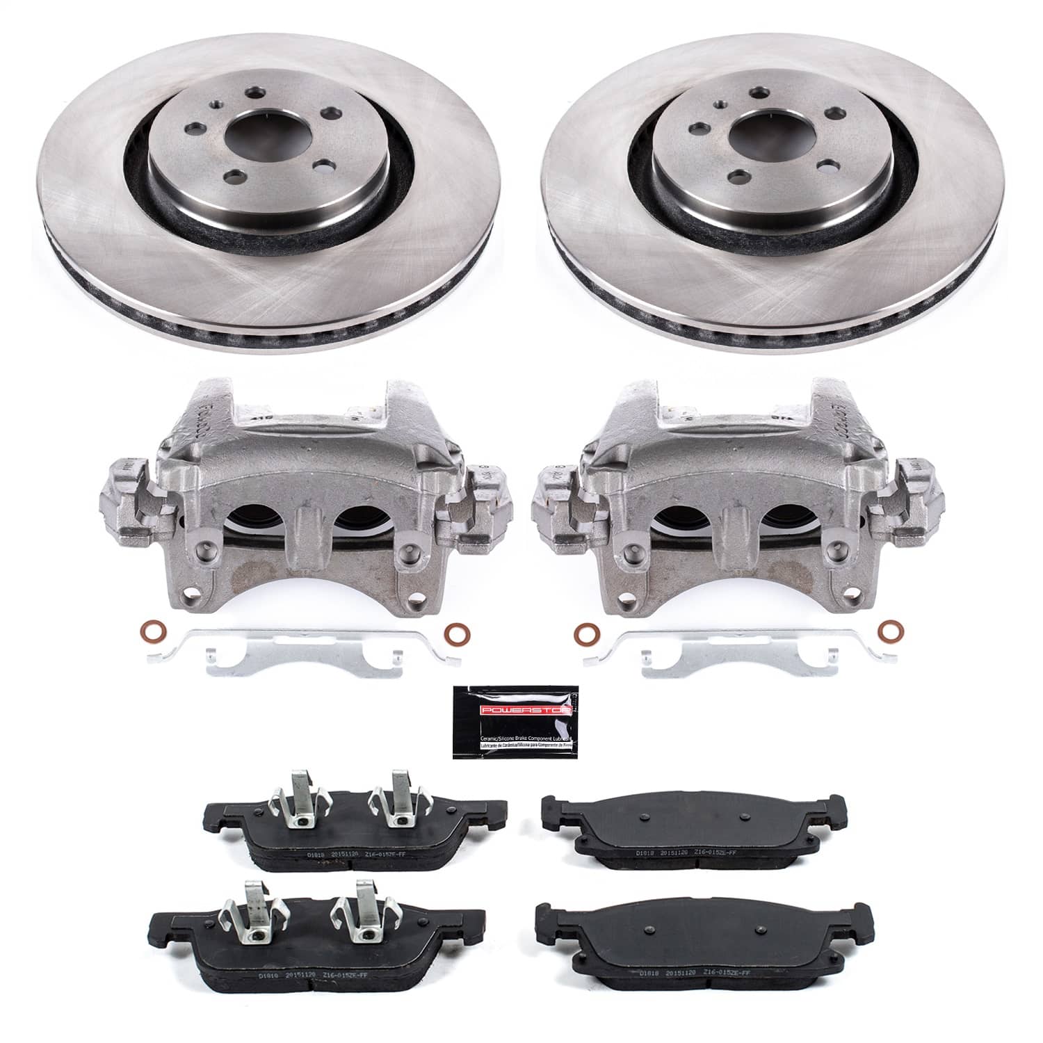 Power Stop - KCOE7143 - Front - Disc Brake Pad/Caliper and Rotor Kit