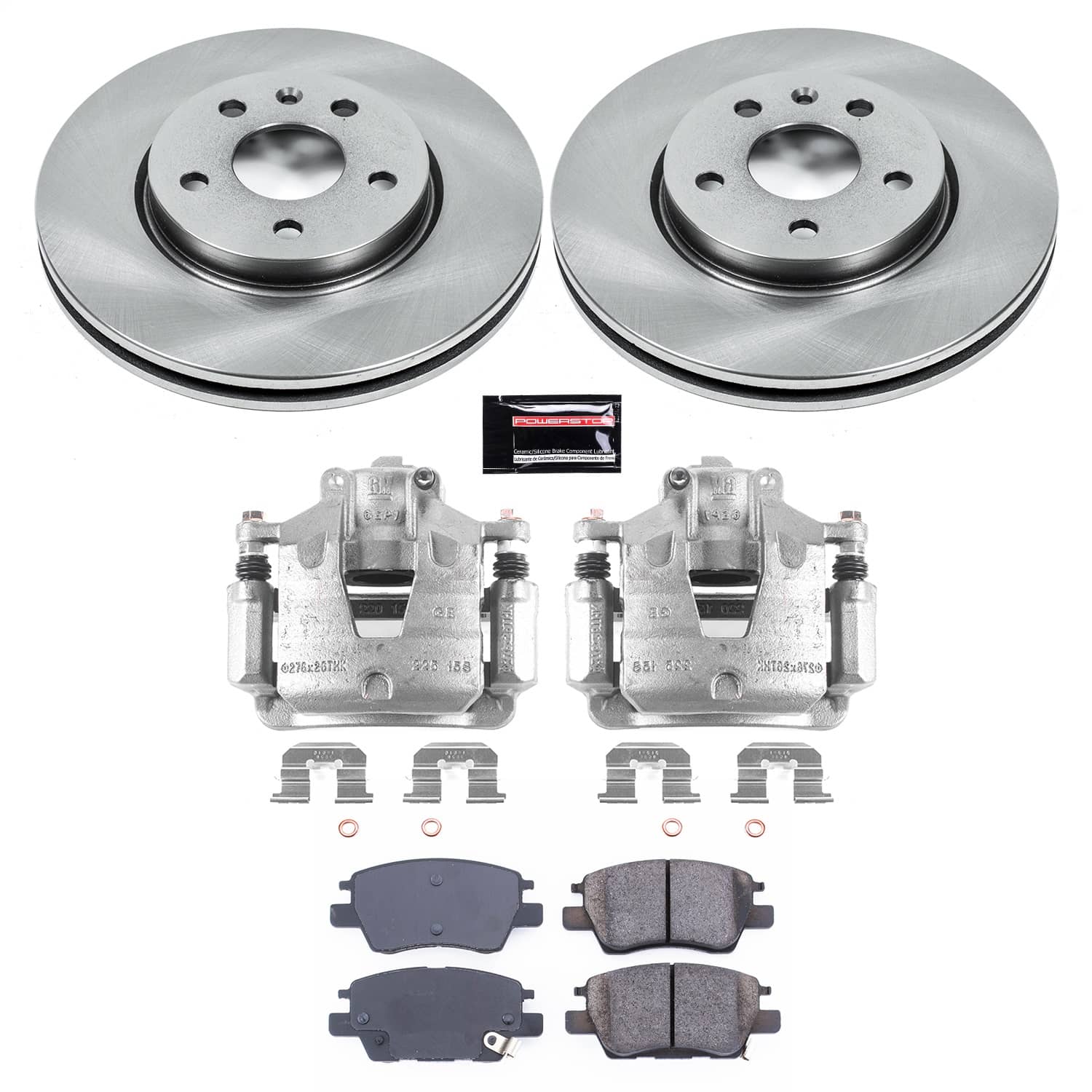 Power Stop - KCOE7399 - Front - Disc Brake Pad/Caliper and Rotor Kit