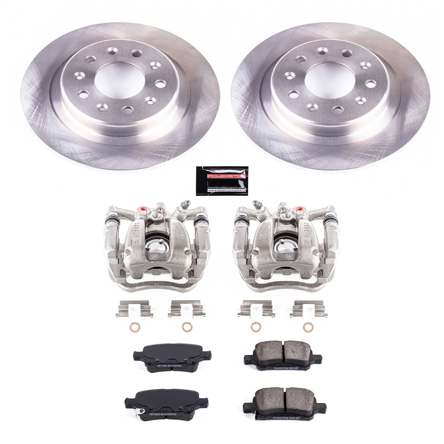 Power Stop - KCOE7717 - Rear - Disc Brake Pad/Caliper and Rotor Kit