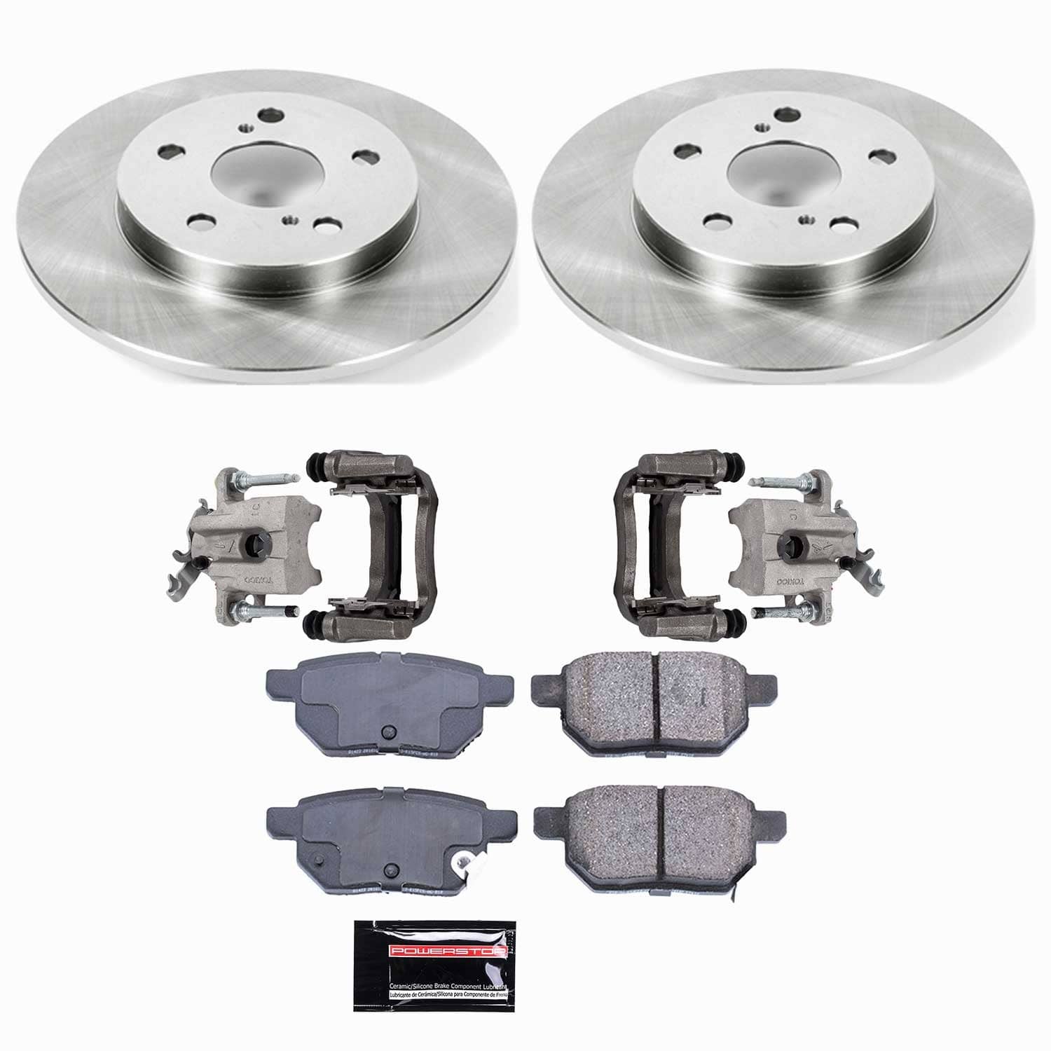 Power Stop - KCOE7753 - Rear - Disc Brake Pad/Caliper and Rotor Kit