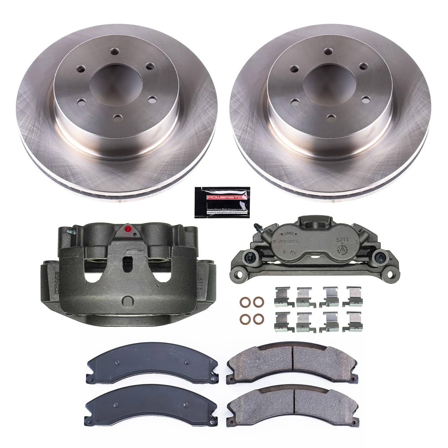 Power Stop - KCOE7875 - Front - Disc Brake Pad/Caliper and Rotor Kit