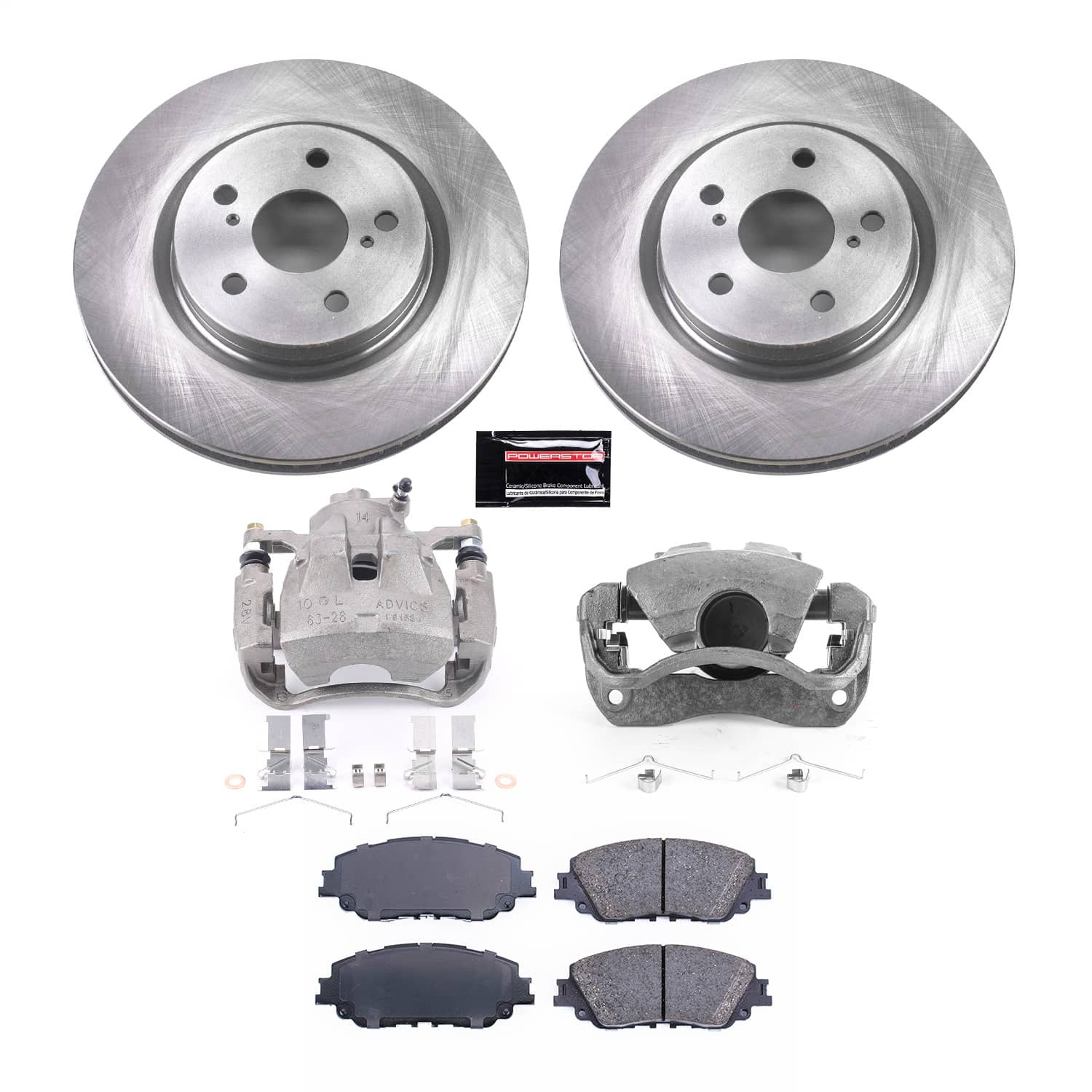 Power Stop - KCOE7895 - Front - Disc Brake Pad/Caliper and Rotor Kit