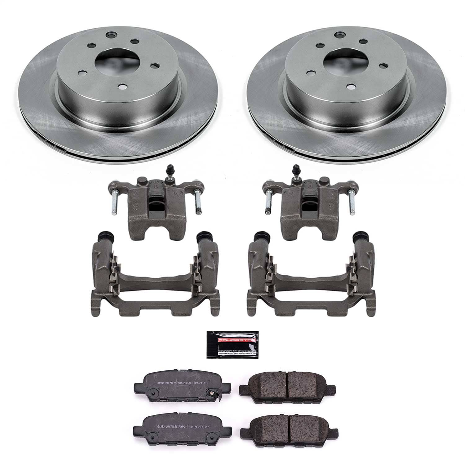 Power Stop - KCOE8062 - Rear - Disc Brake Pad/Caliper and Rotor Kit