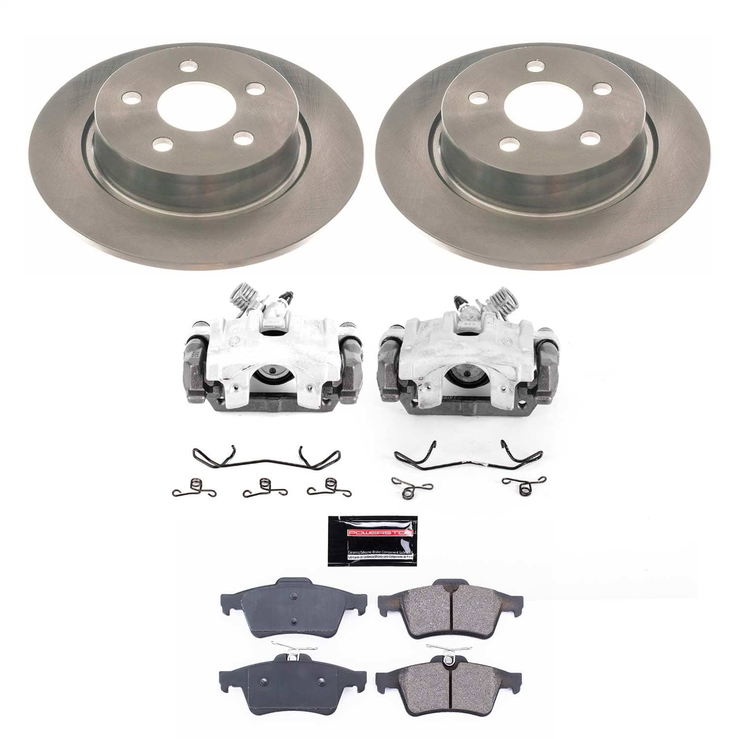 Power Stop - KCOE8176 - Rear - Disc Brake Pad/Caliper and Rotor Kit