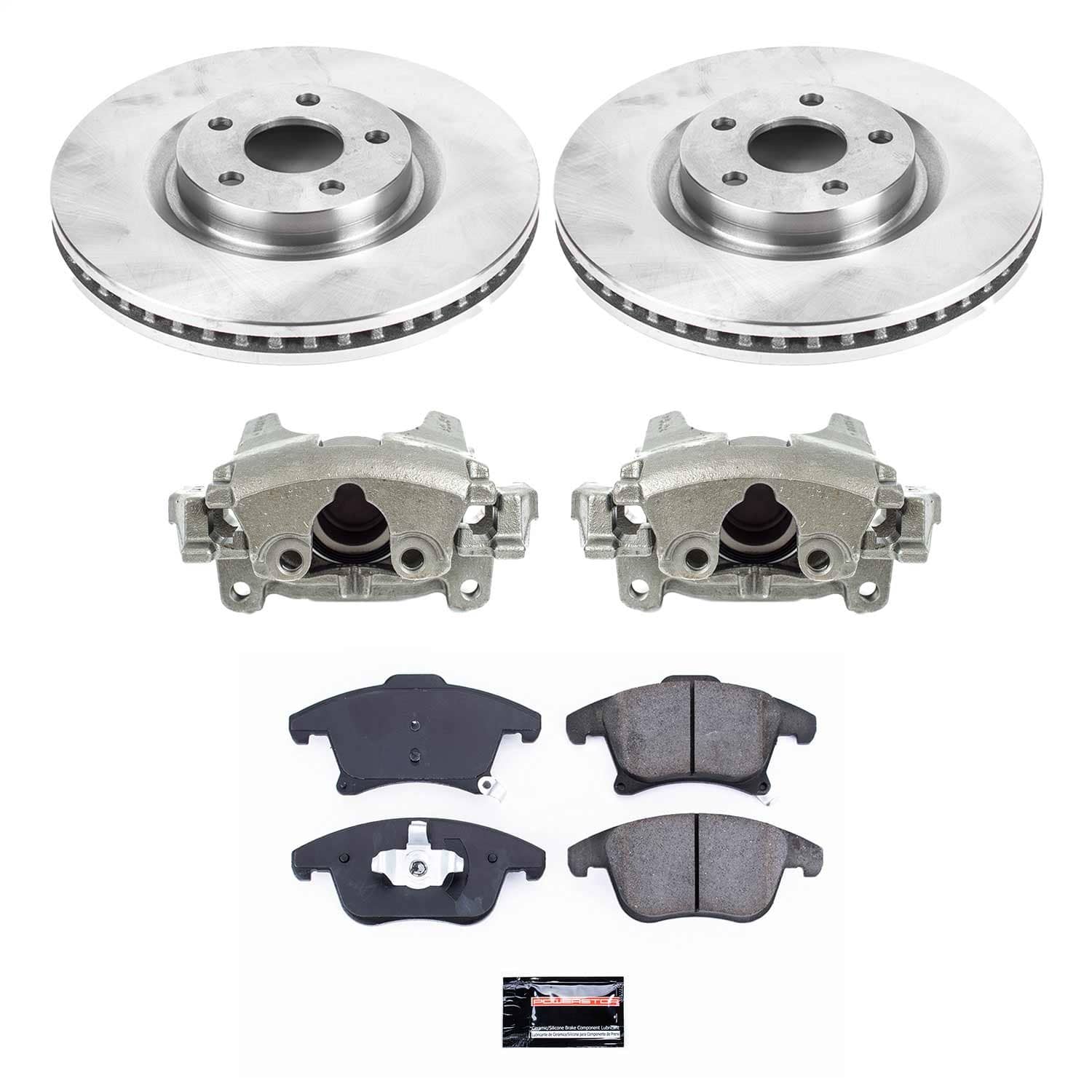 Power Stop - KCOE8540 - Front - Disc Brake Pad/Caliper and Rotor Kit