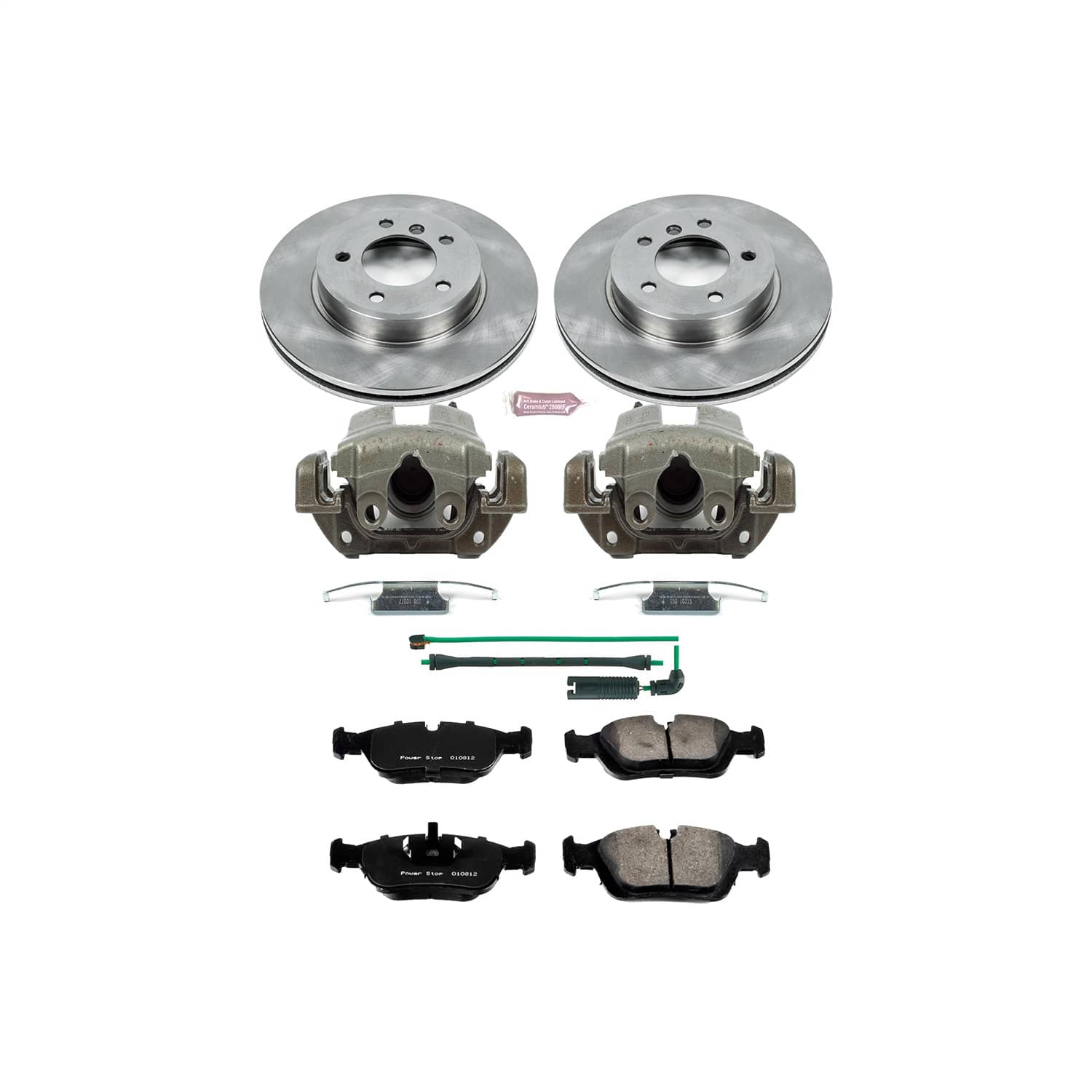 Power Stop - KCOE868 - Front - Disc Brake Pad/Caliper and Rotor Kit