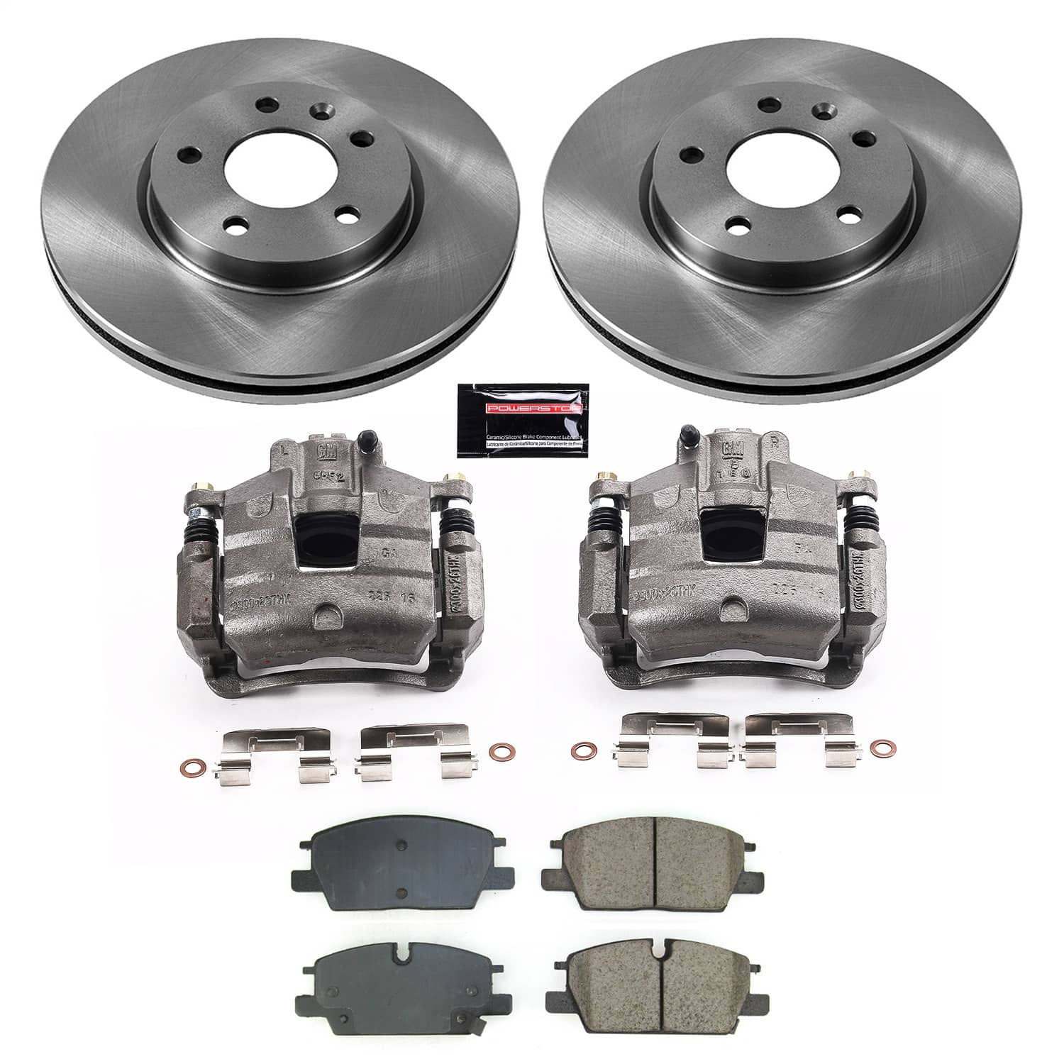 Power Stop - KCOE8738 - Front - Disc Brake Pad/Caliper and Rotor Kit