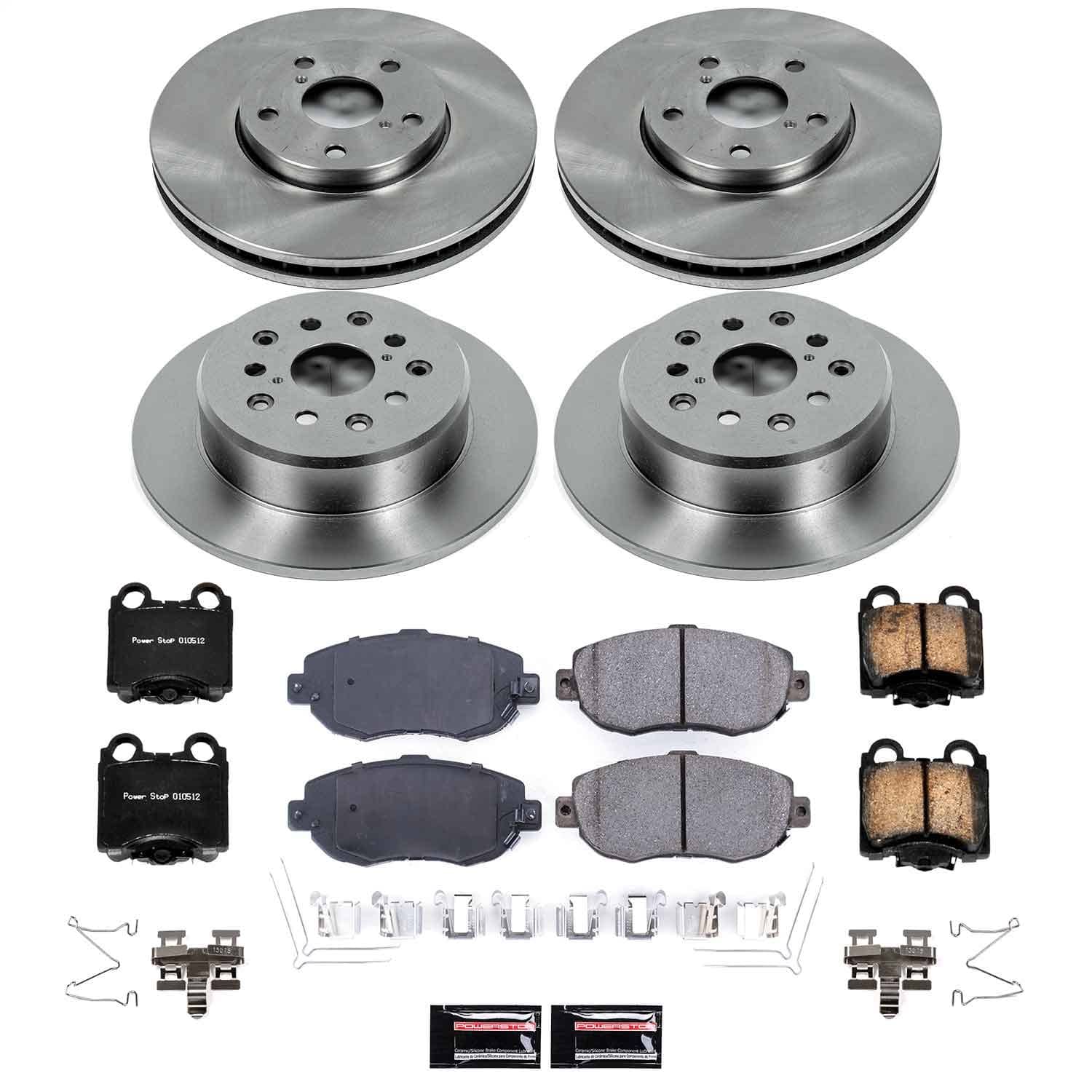 Power Stop - KOE1079 - Front and Rear - Disc Brake Pad and Rotor Kit