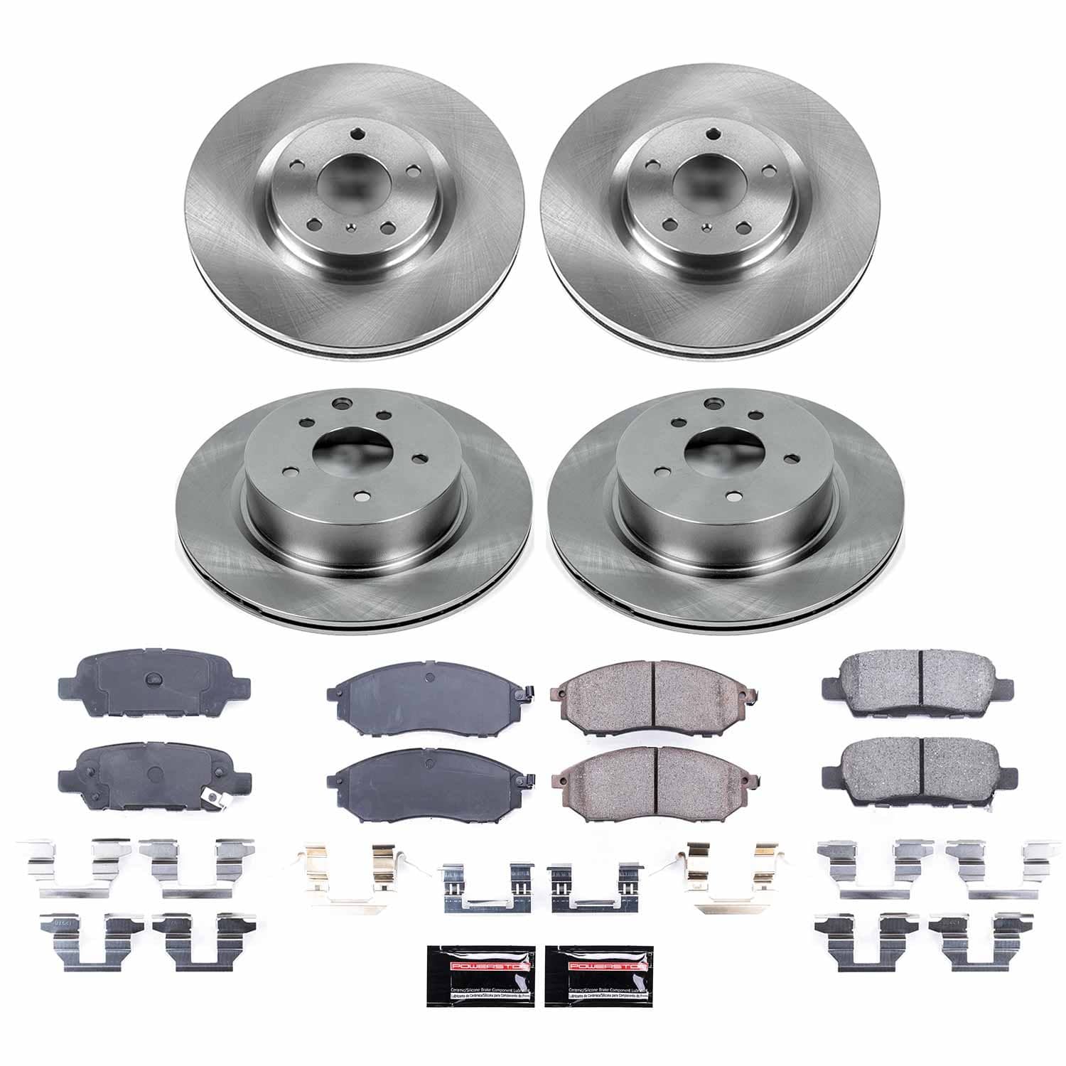 Power Stop - KOE114 - Front and Rear - Disc Brake Pad and Rotor Kit
