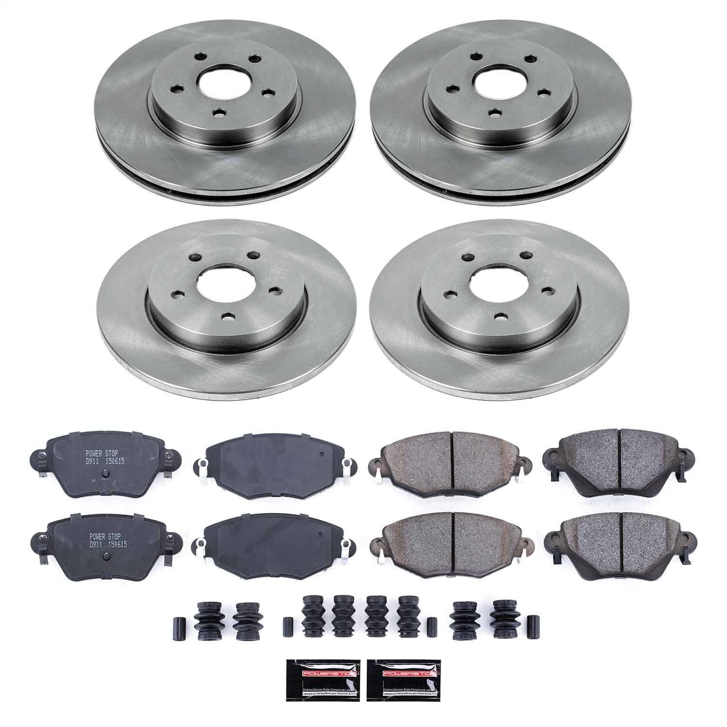 Power Stop - KOE1375 - Front and Rear - Disc Brake Pad and Rotor Kit