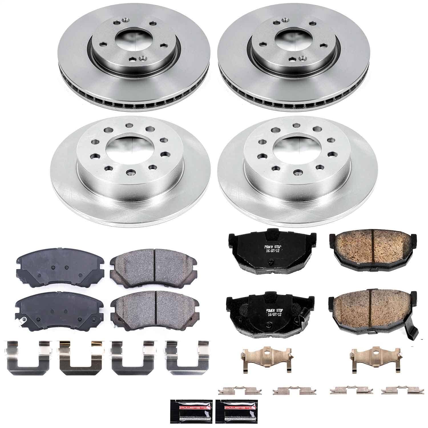 Power Stop - KOE166 - Front and Rear - Disc Brake Pad and Rotor Kit