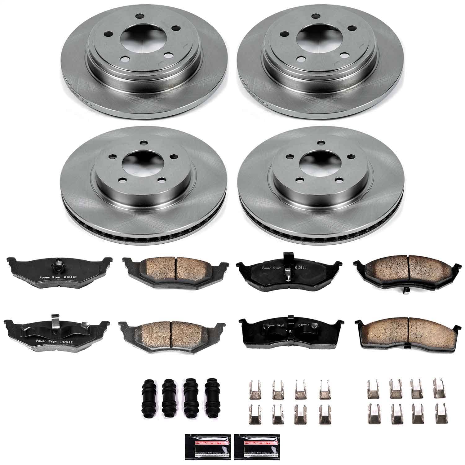 Power Stop - KOE1693 - Front and Rear - Disc Brake Pad and Rotor Kit