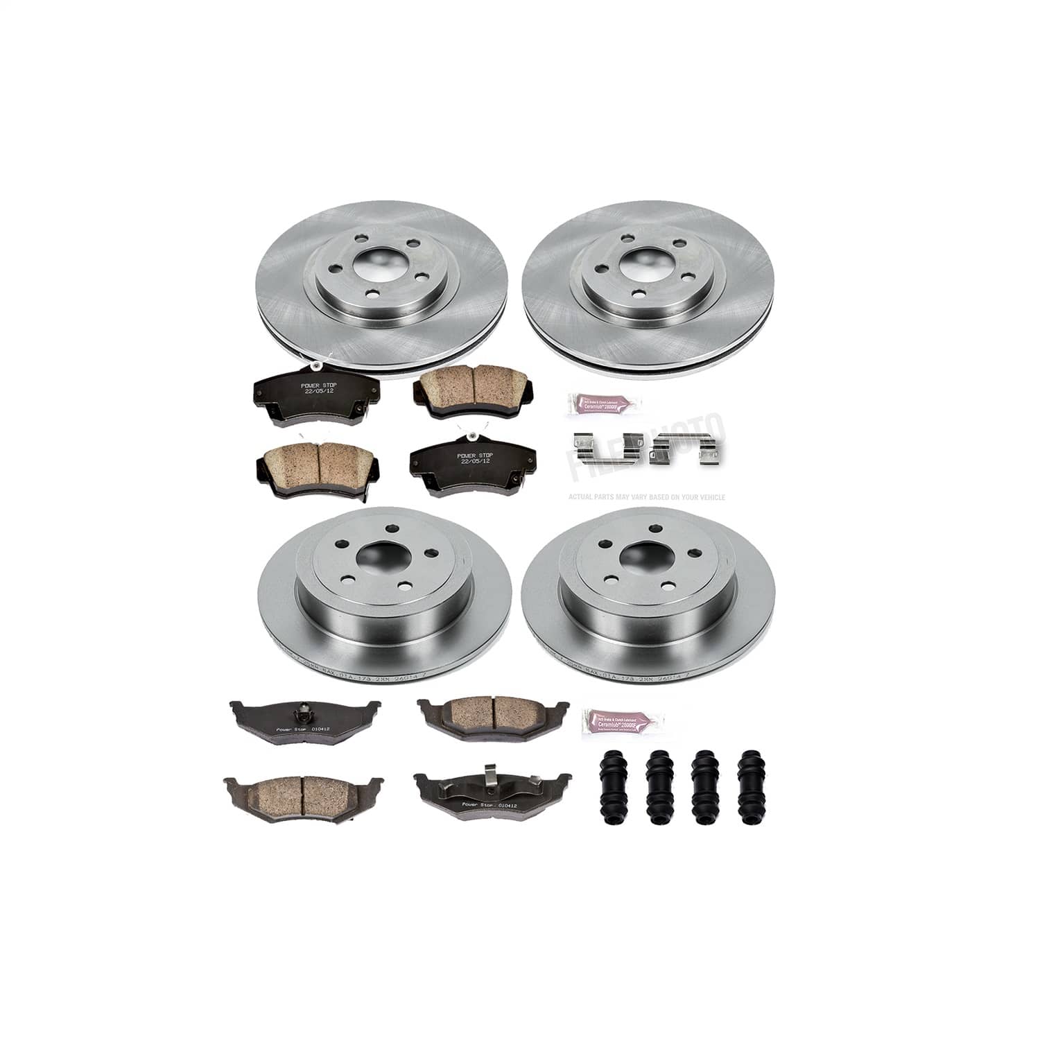 Power Stop - KOE1705 - Front and Rear - Disc Brake Pad and Rotor Kit