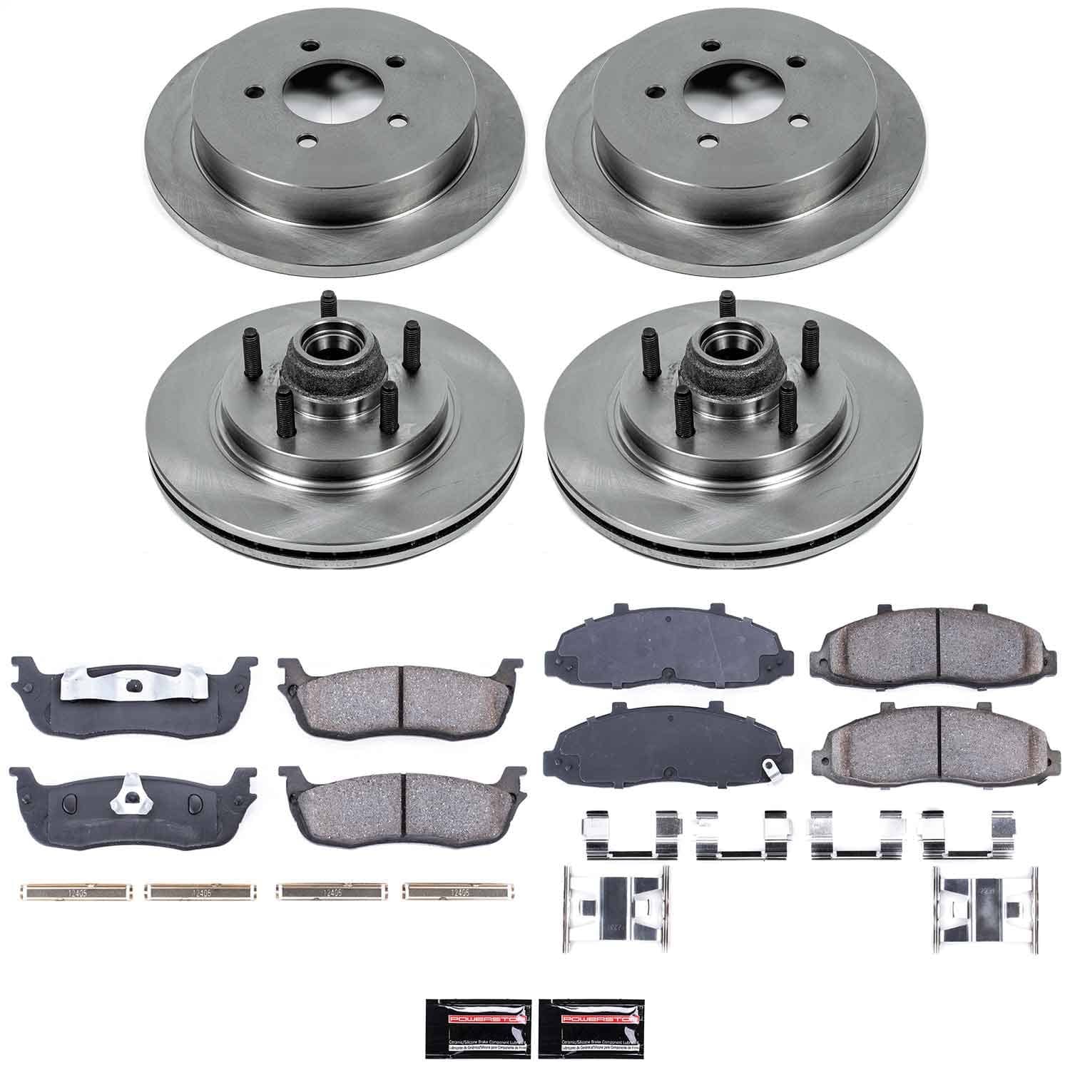Power Stop - KOE1915 - Front and Rear - Disc Brake Pad and Rotor Kit