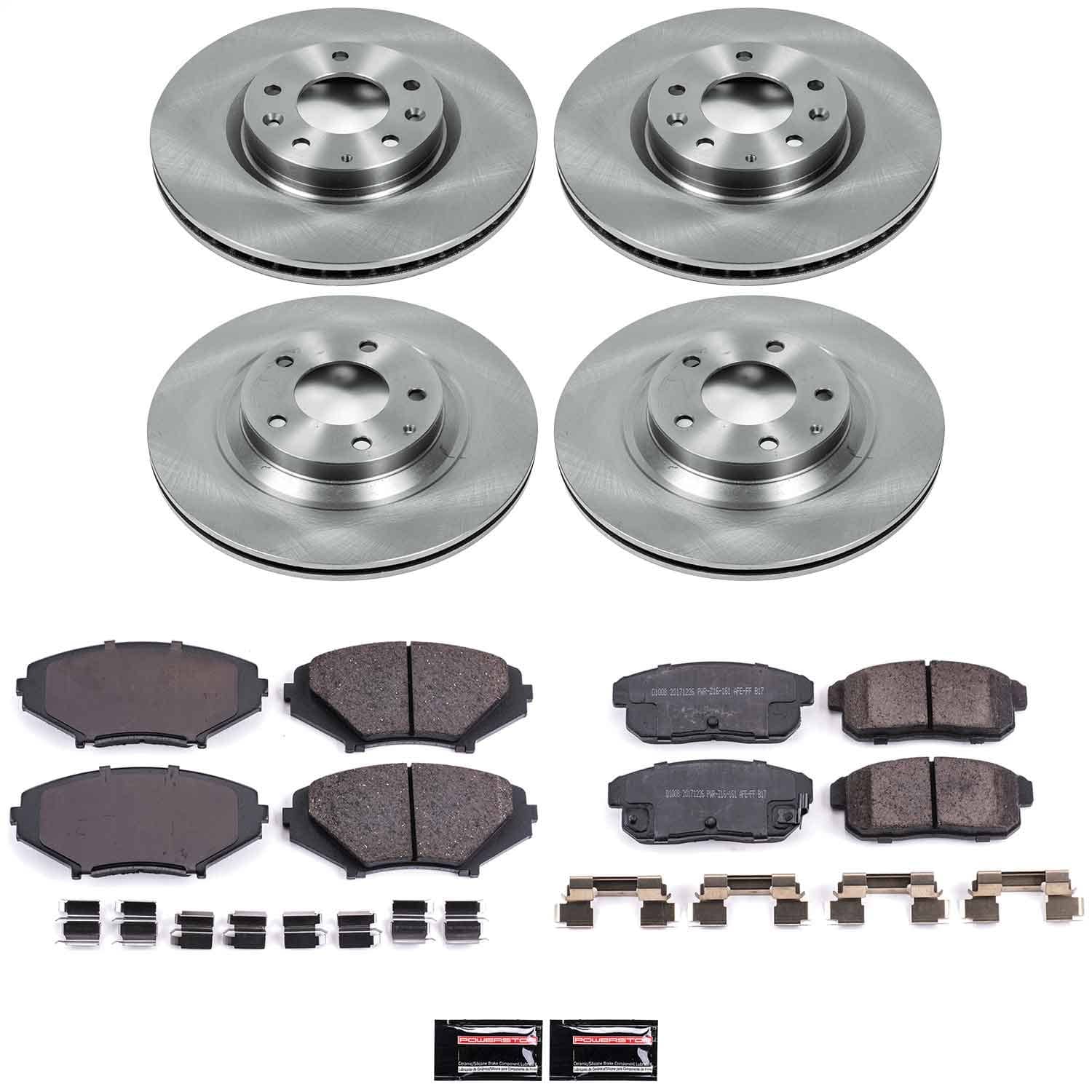 Power Stop - KOE2725 - Front and Rear - Disc Brake Pad and Rotor Kit