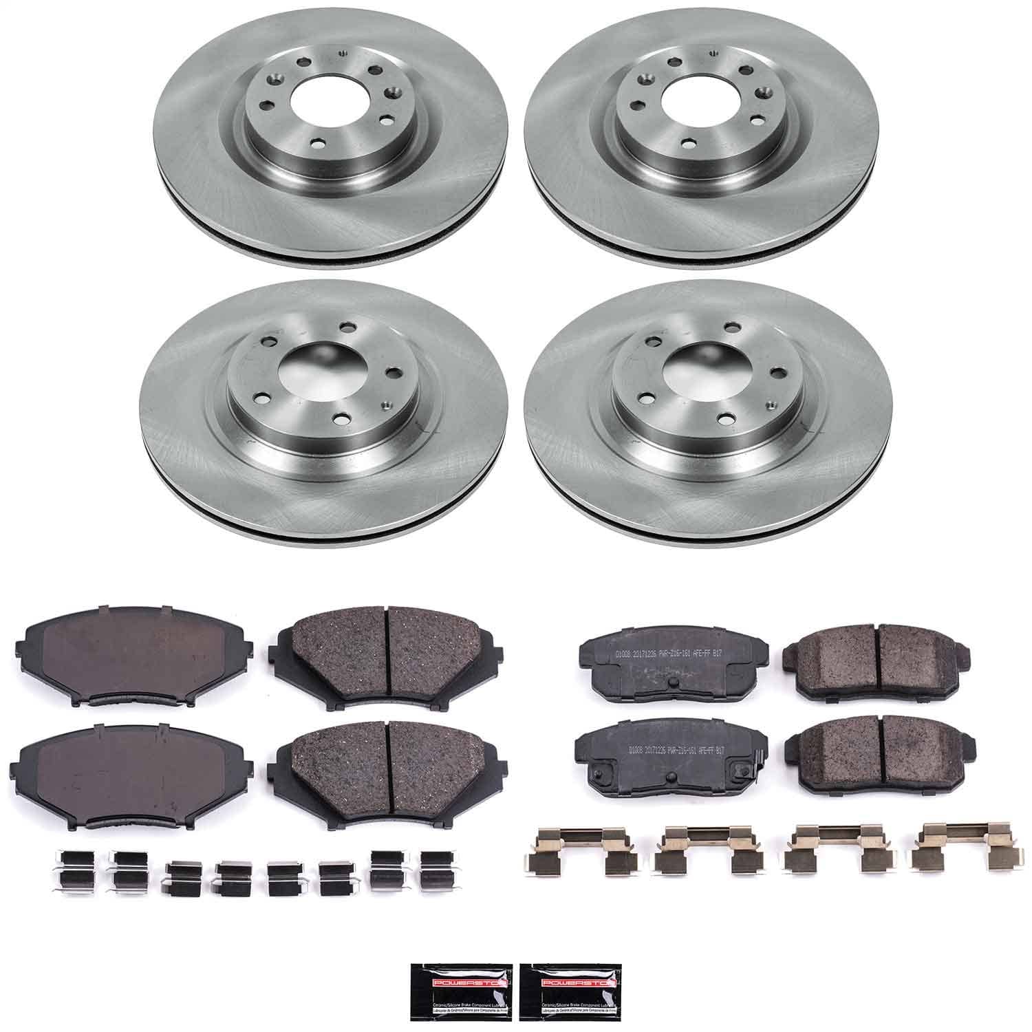 Power Stop - KOE2727 - Front and Rear - Disc Brake Pad and Rotor Kit