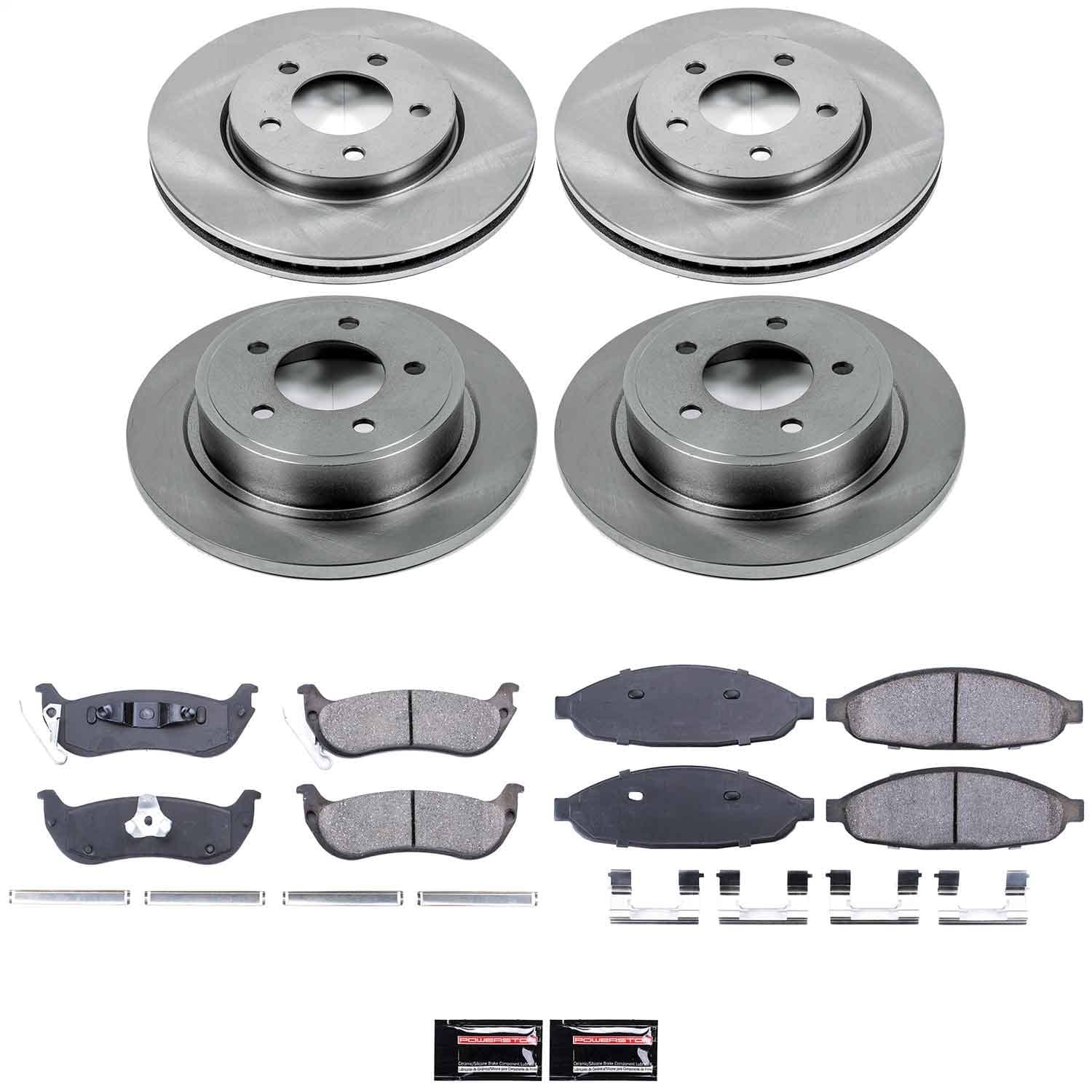 Power Stop - KOE2838 - Front and Rear - Disc Brake Pad and Rotor Kit