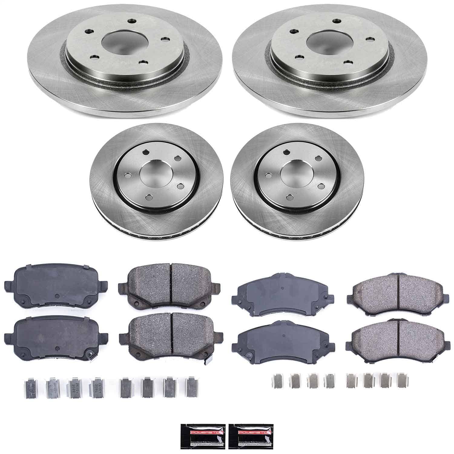 Power Stop - KOE4015 - Front and Rear - Disc Brake Pad and Rotor Kit