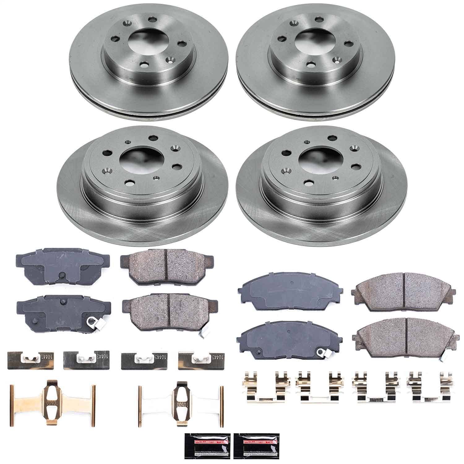 Power Stop - KOE403 - Front and Rear - Disc Brake Pad and Rotor Kit