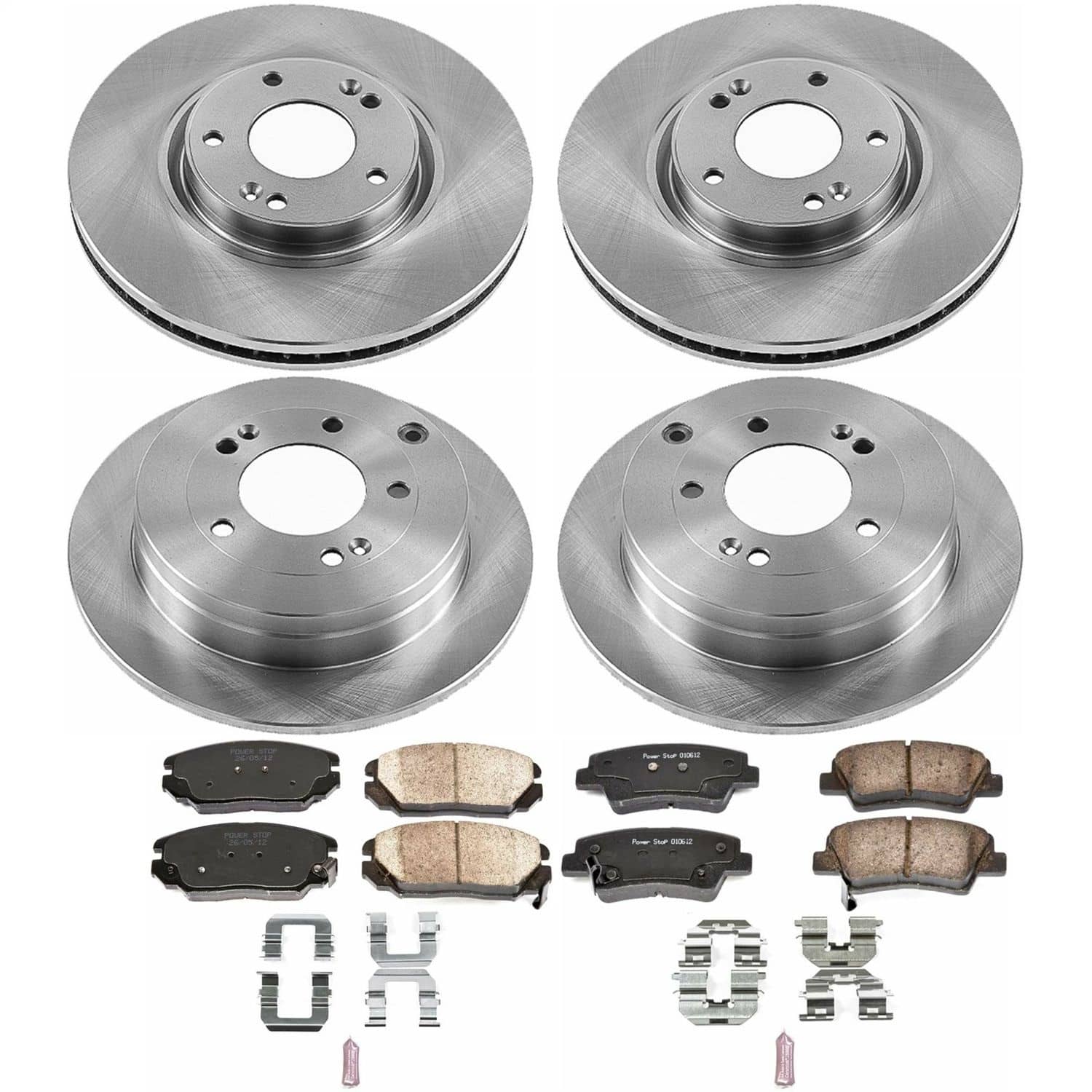 Power Stop - KOE4127 - Front and Rear - Disc Brake Pad and Rotor Kit