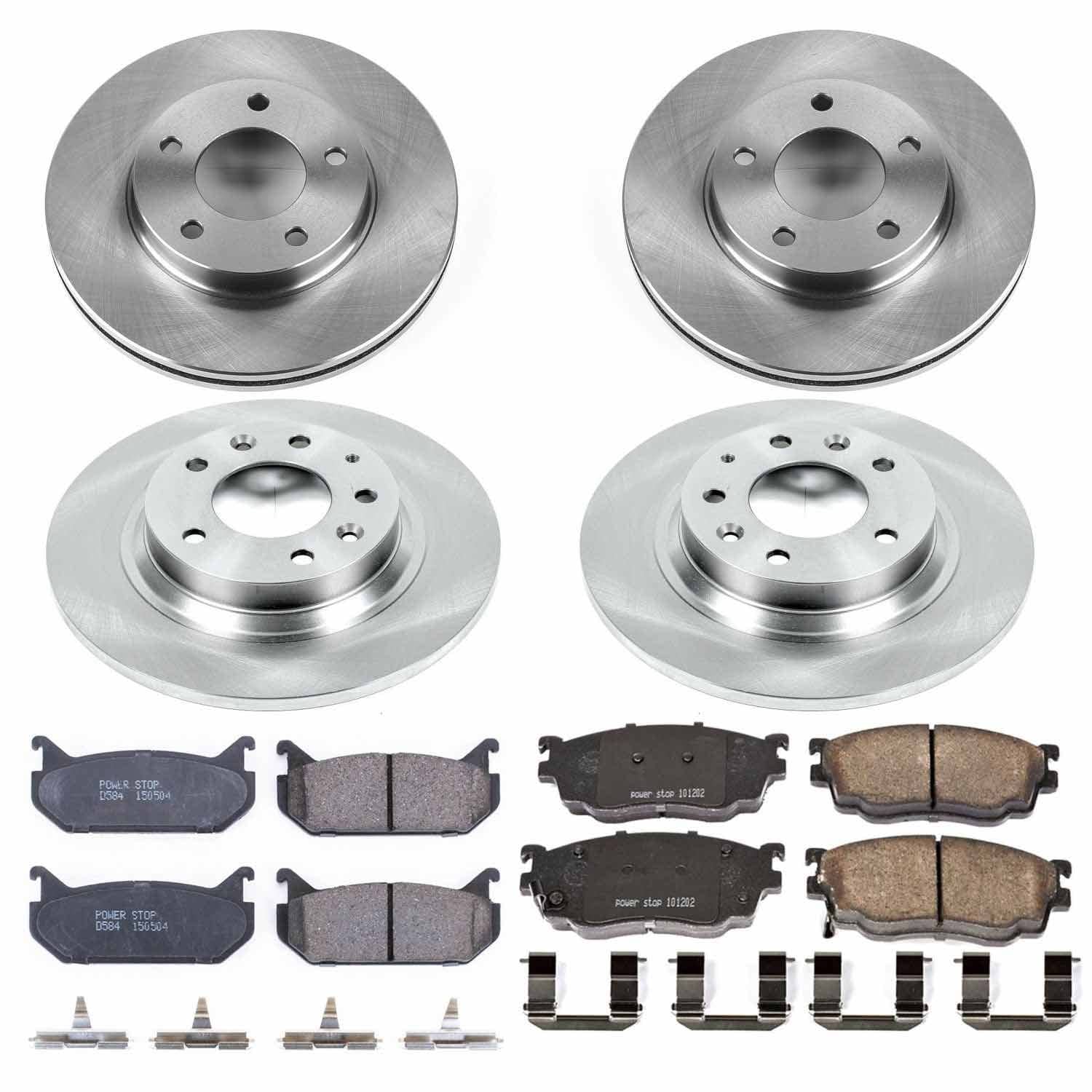 Power Stop - KOE4312 - Front and Rear - Disc Brake Pad and Rotor Kit