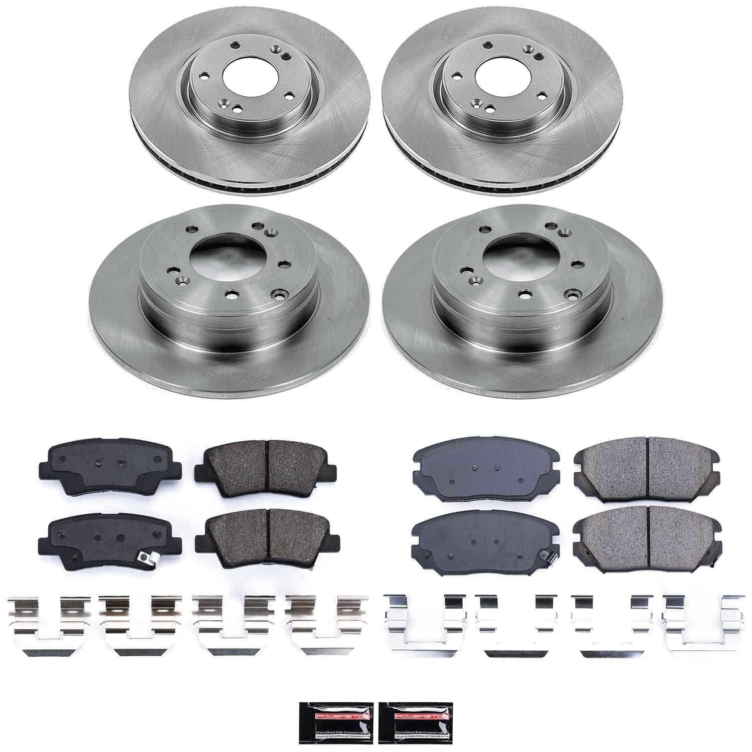 Power Stop - KOE5474 - Front and Rear - Disc Brake Pad and Rotor Kit