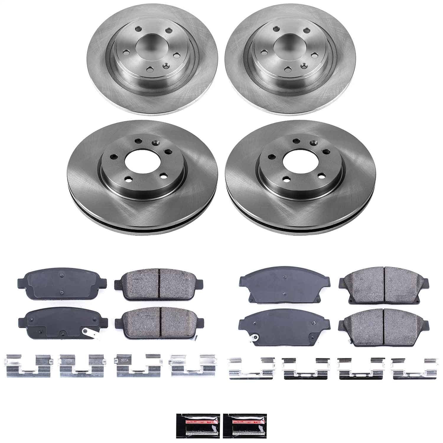 Power Stop - KOE5555 - Front and Rear - Disc Brake Pad and Rotor Kit
