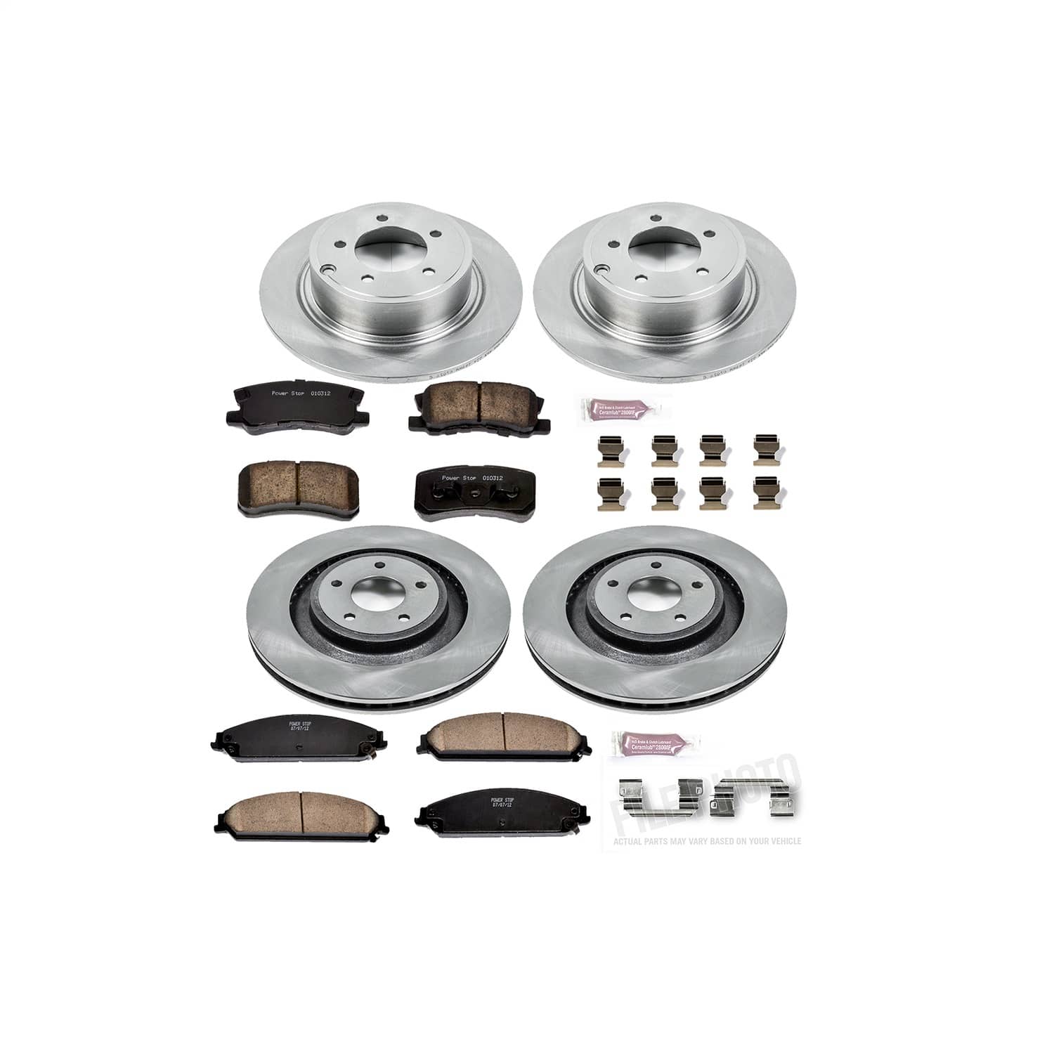 Power Stop - KOE5566 - Front and Rear - Disc Brake Pad and Rotor Kit