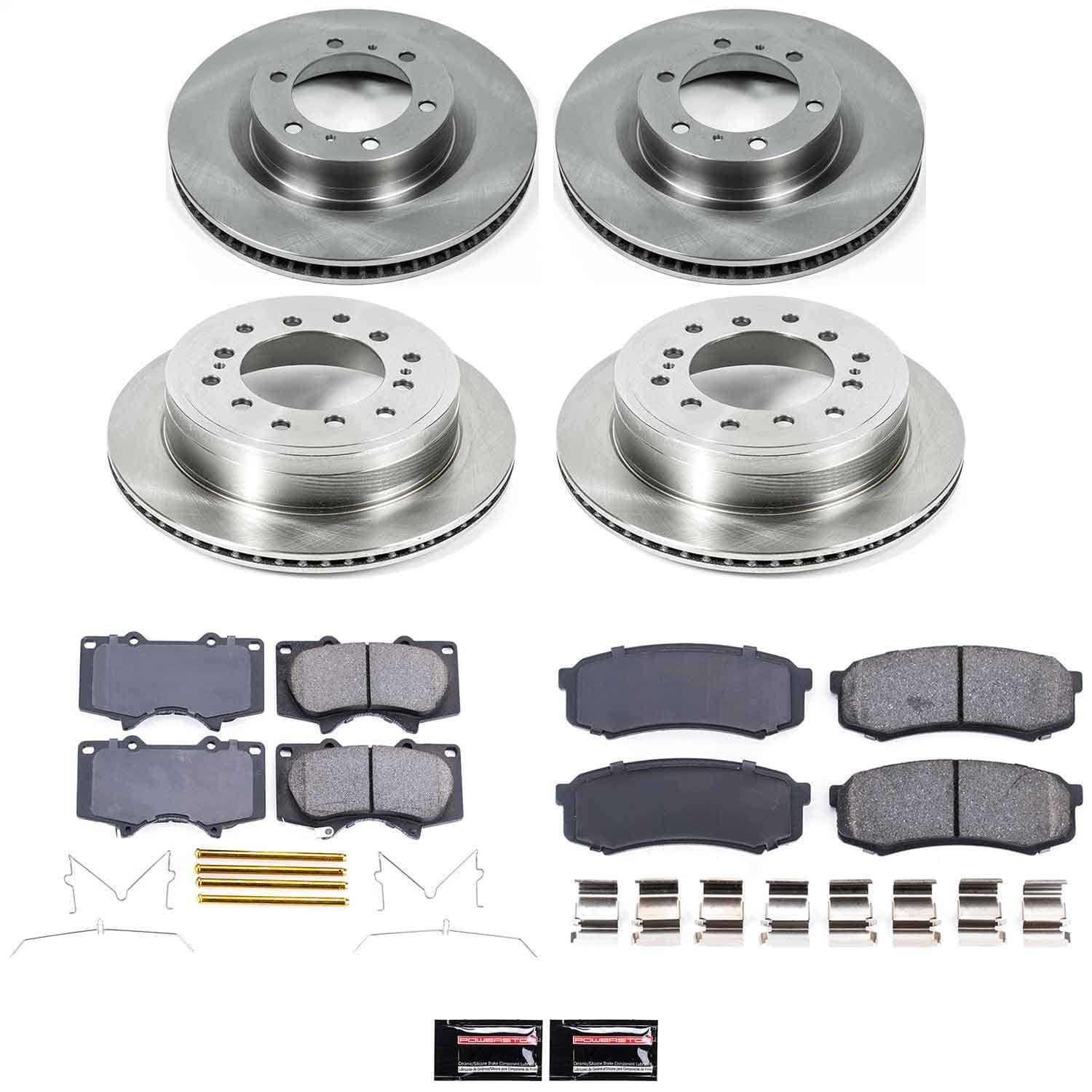 Power Stop - KOE5874 - Front and Rear - Disc Brake Pad and Rotor Kit