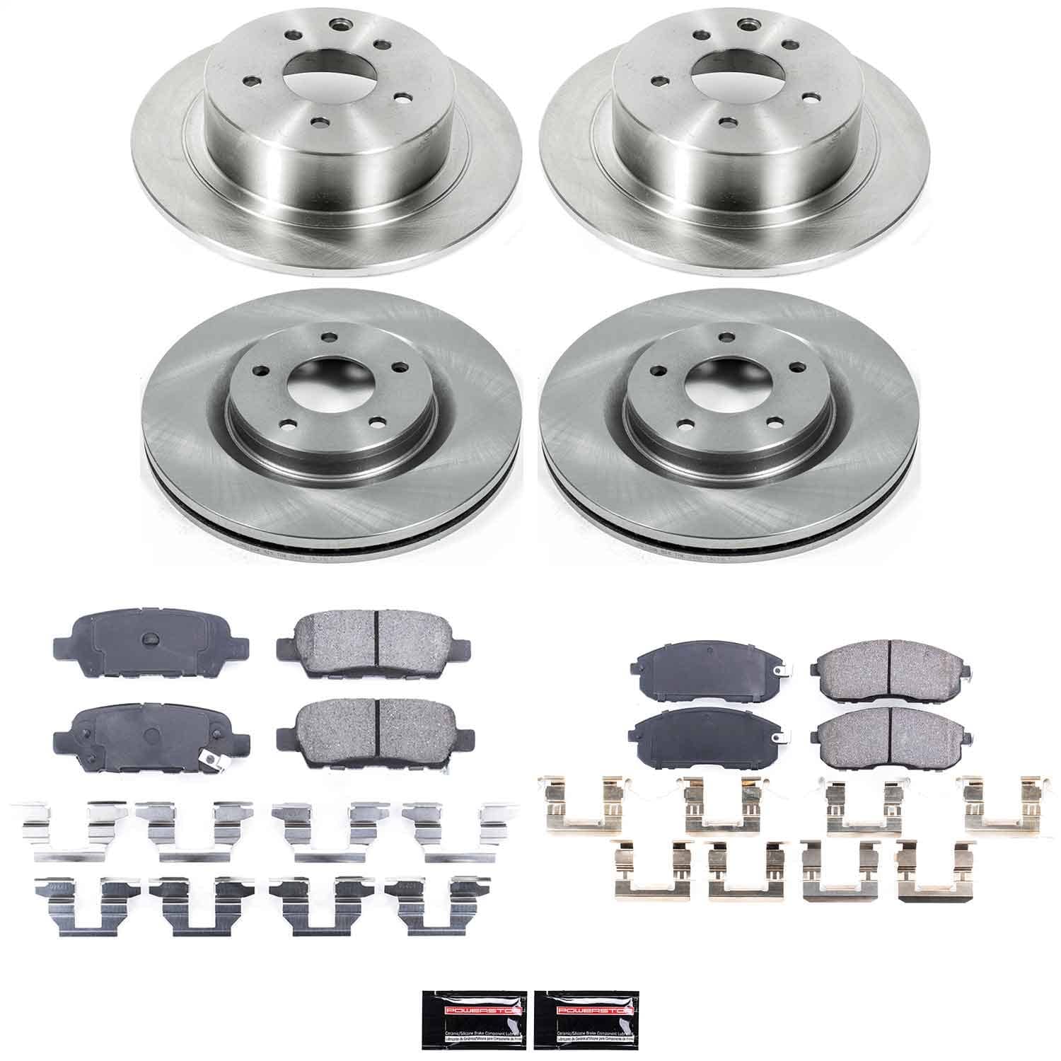 Power Stop - KOE6095 - Front and Rear - Disc Brake Pad and Rotor Kit