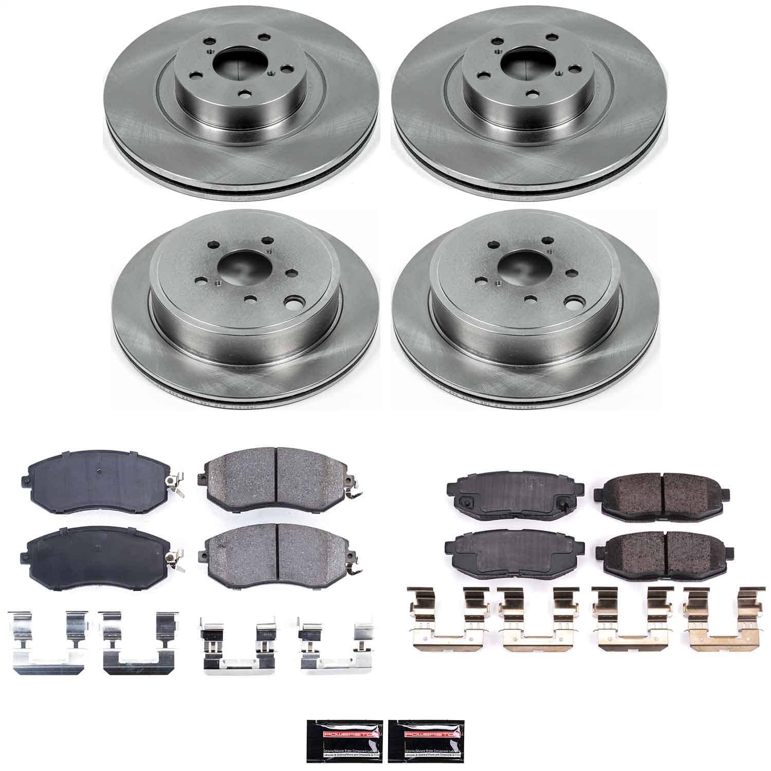 Power Stop - KOE6164 - Front and Rear - Disc Brake Pad and Rotor Kit