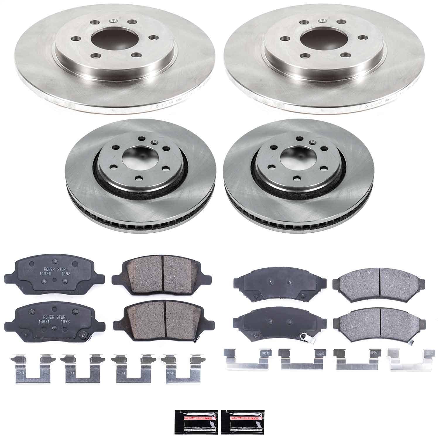 Power Stop - KOE6185 - Front and Rear - Disc Brake Pad and Rotor Kit
